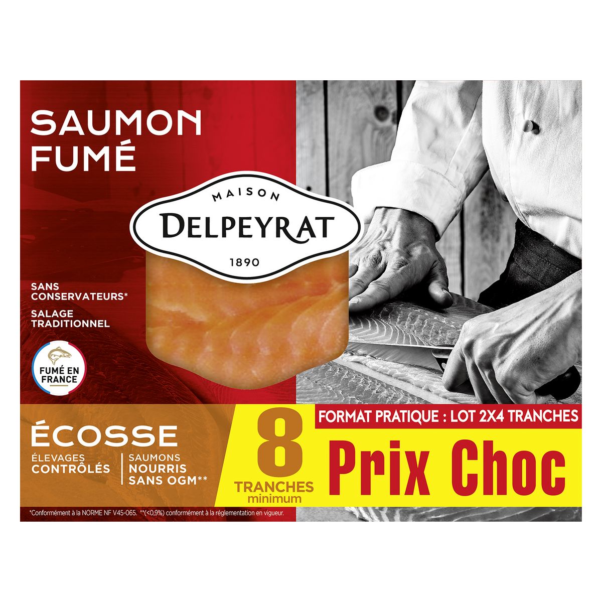 DELPEYRAT Saumon fumé d'Ecosse 8 tranches 260g