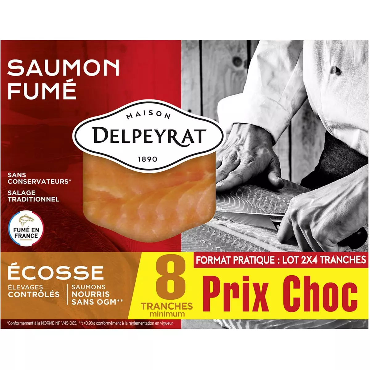 DELPEYRAT Saumon fumé d'Ecosse 8 tranches 260g