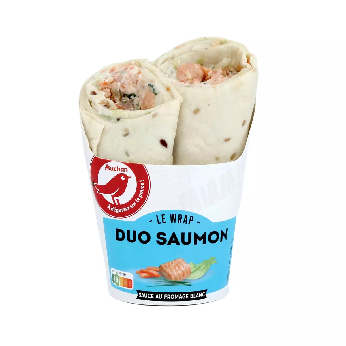 AUCHAN Wrap duo au saumon et sauce fromage blanc 2 pièces 190g