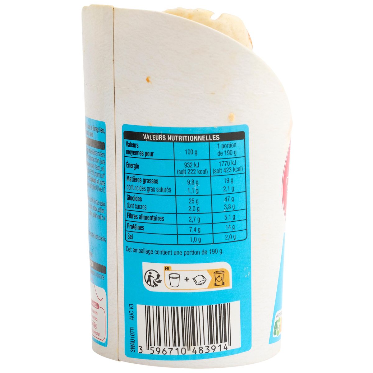 AUCHAN Wrap duo au saumon et sauce fromage blanc 2 pièces 190g