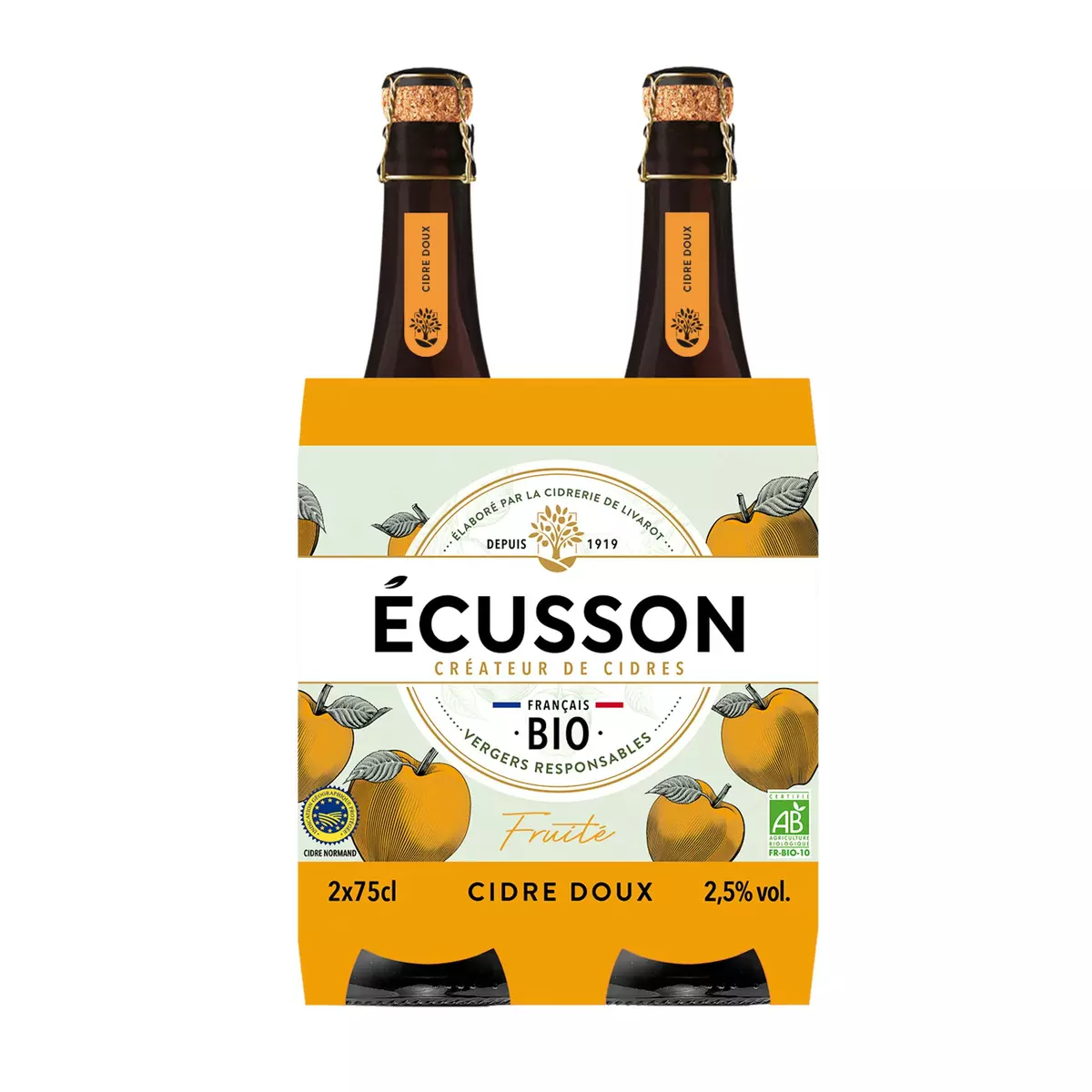 ECUSSON Cidre doux fruité 2.5% 2x75cl