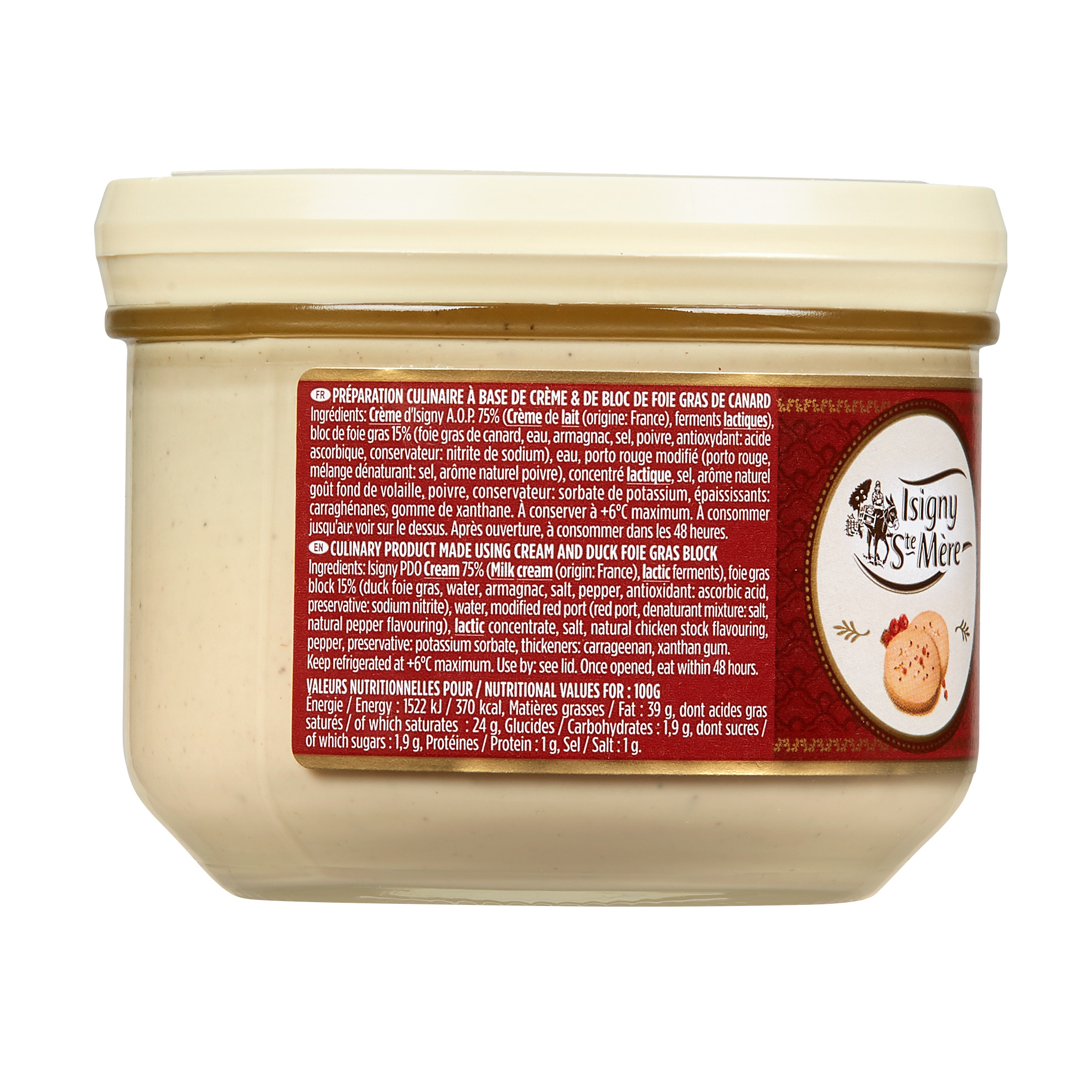 Voir la diapositive 3 : ISIGNY STE MERE Préparation culinaire à base de crème et bloc de foie gras de canard 198g
