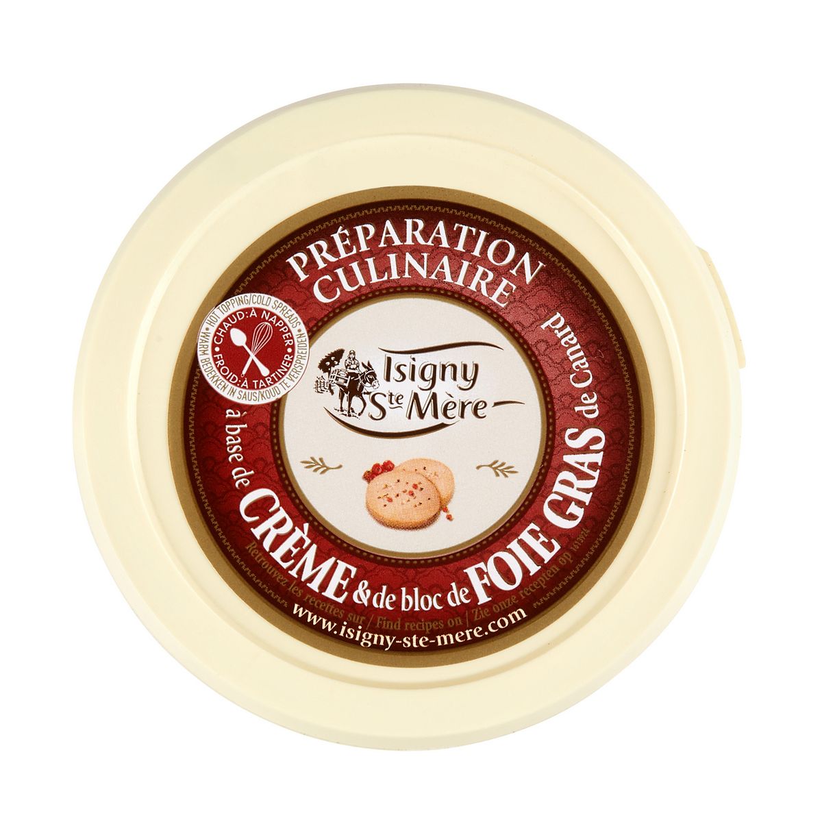 ISIGNY STE MERE Préparation culinaire à base de crème et bloc de foie gras de canard 200g