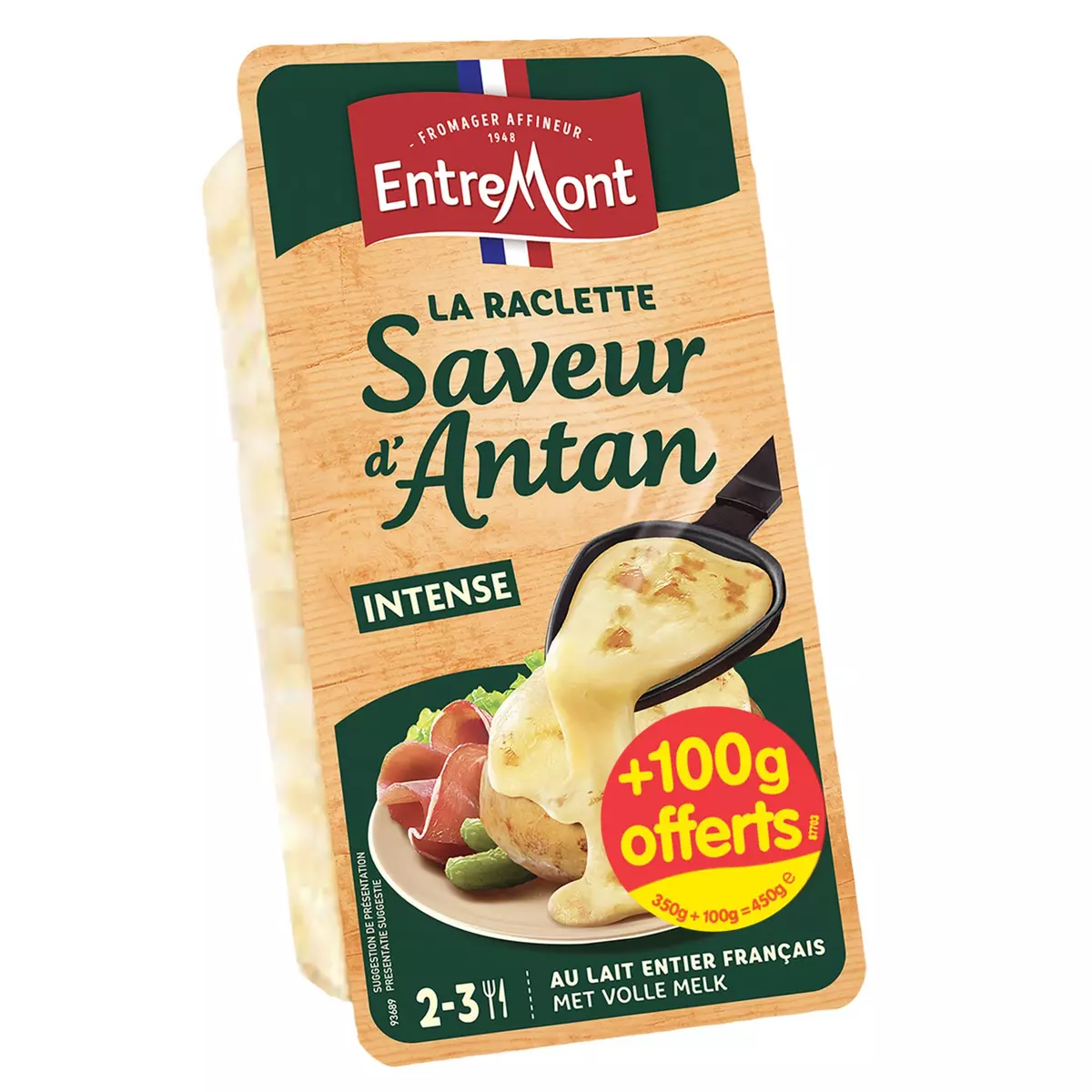 ENTREMONT Fromage a raclette saveur d'antan 15 tranches 350+100g offerts
