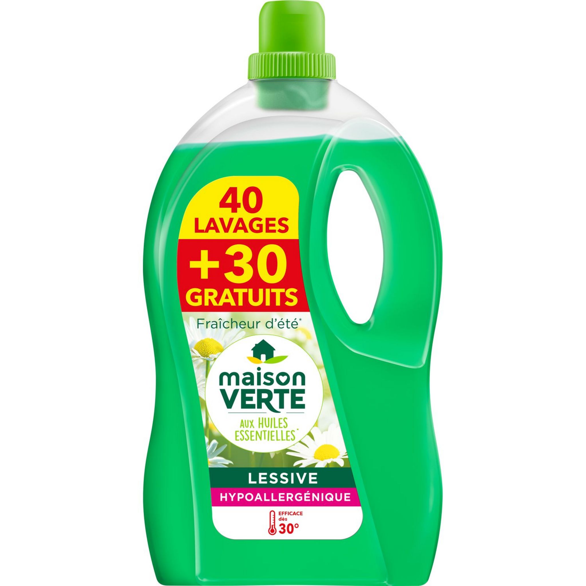MAISON VERTE Lessive fraîcheur d'été en bouteille 70 lavages 4,2l