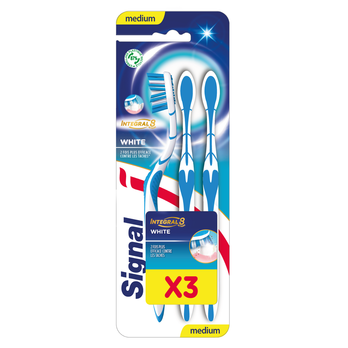 SIGNAL Brosse à dents medium intégral 8 3 brosses