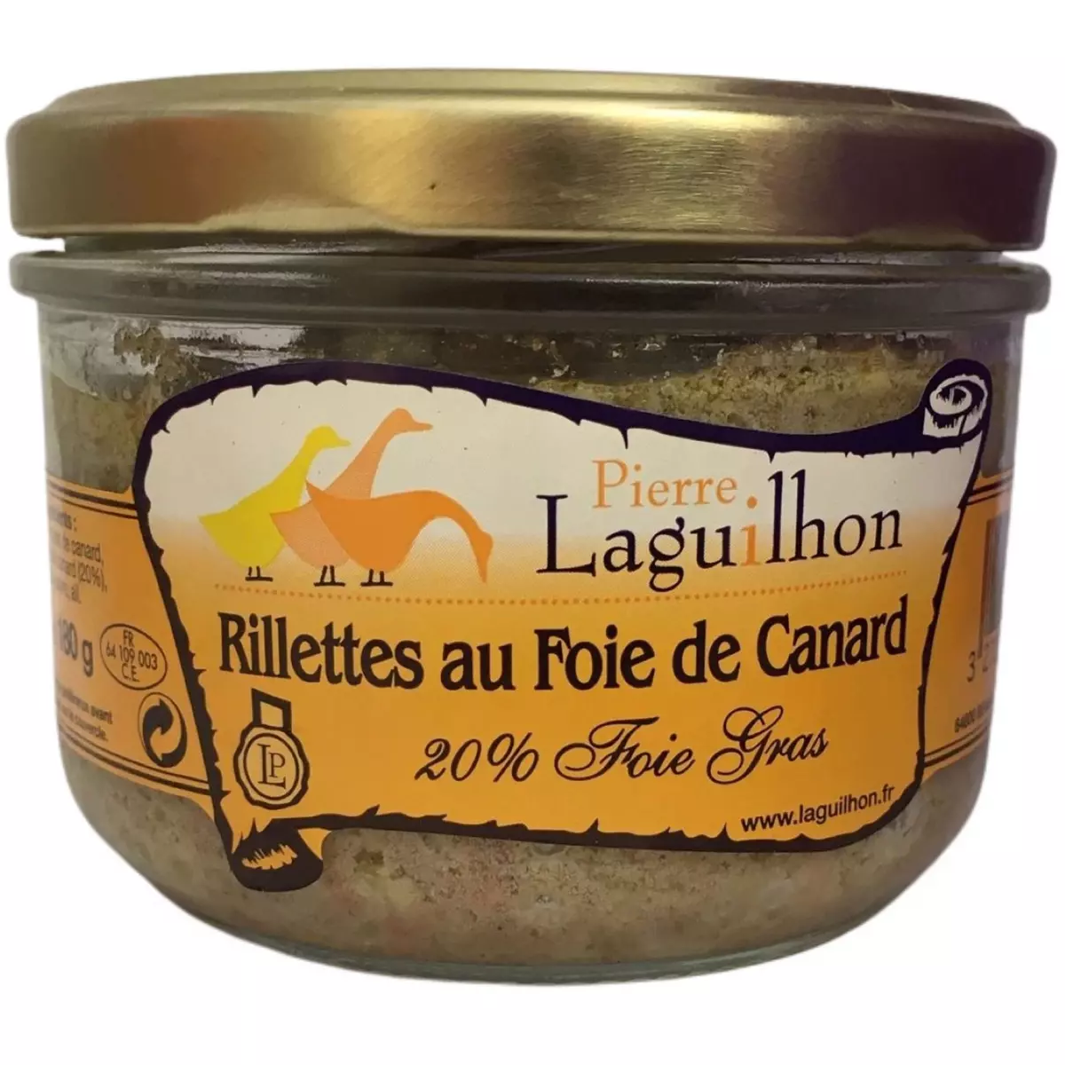 PIERRE LAGUILHON Rillettes au foie de canard 20% foie gras 180g
