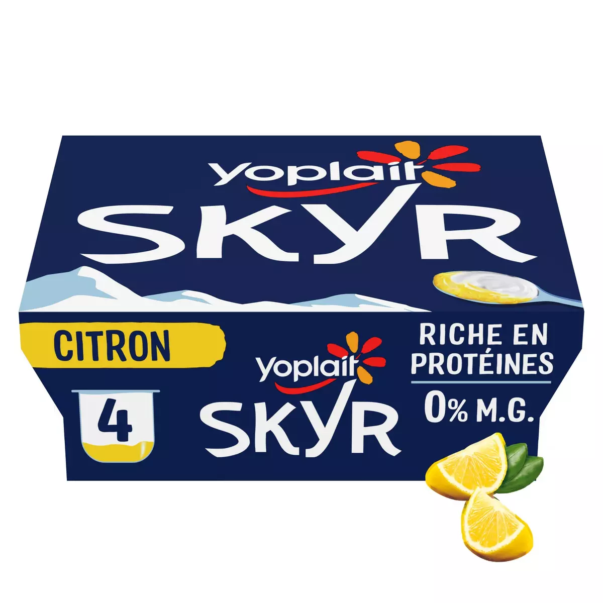 YOPLAIT Skyr sur lit de citron 0% recette islandaise  4x100g