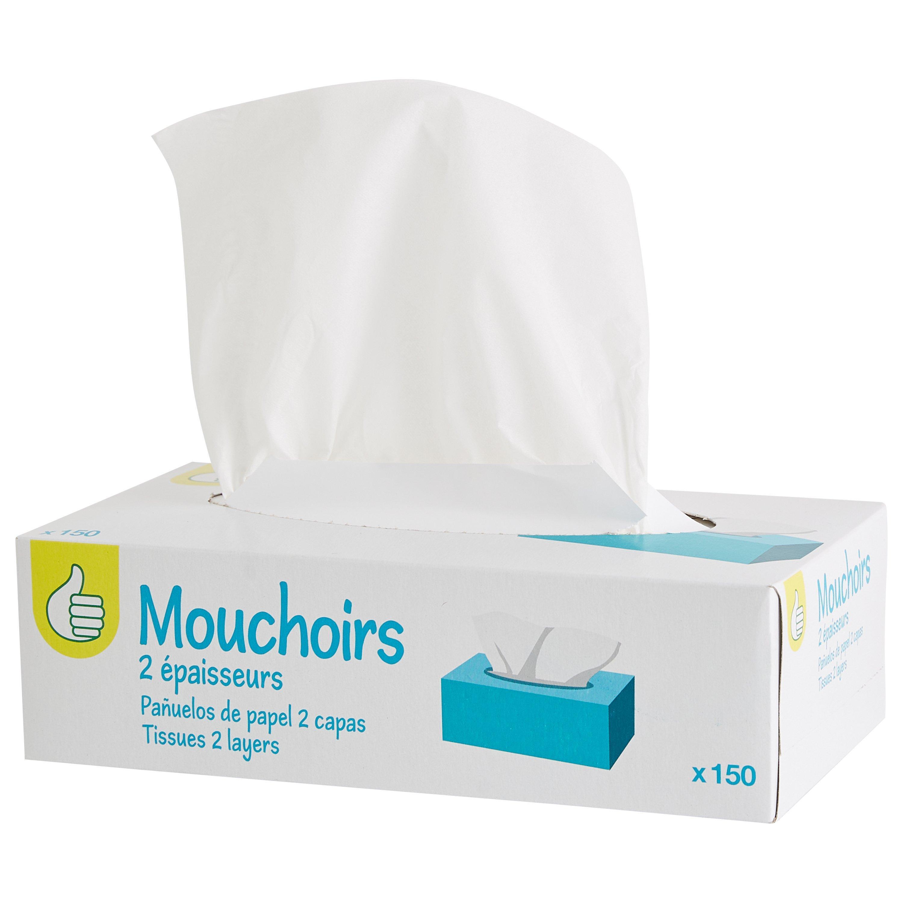 Voir la diapositive 2 : POUCE Boîte de mouchoirs 2 épaisseurs 150 mouchoirs