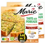 MARIE Tarte aux poireaux pâte feuilletée pur beurre 2 tartes 2x400g