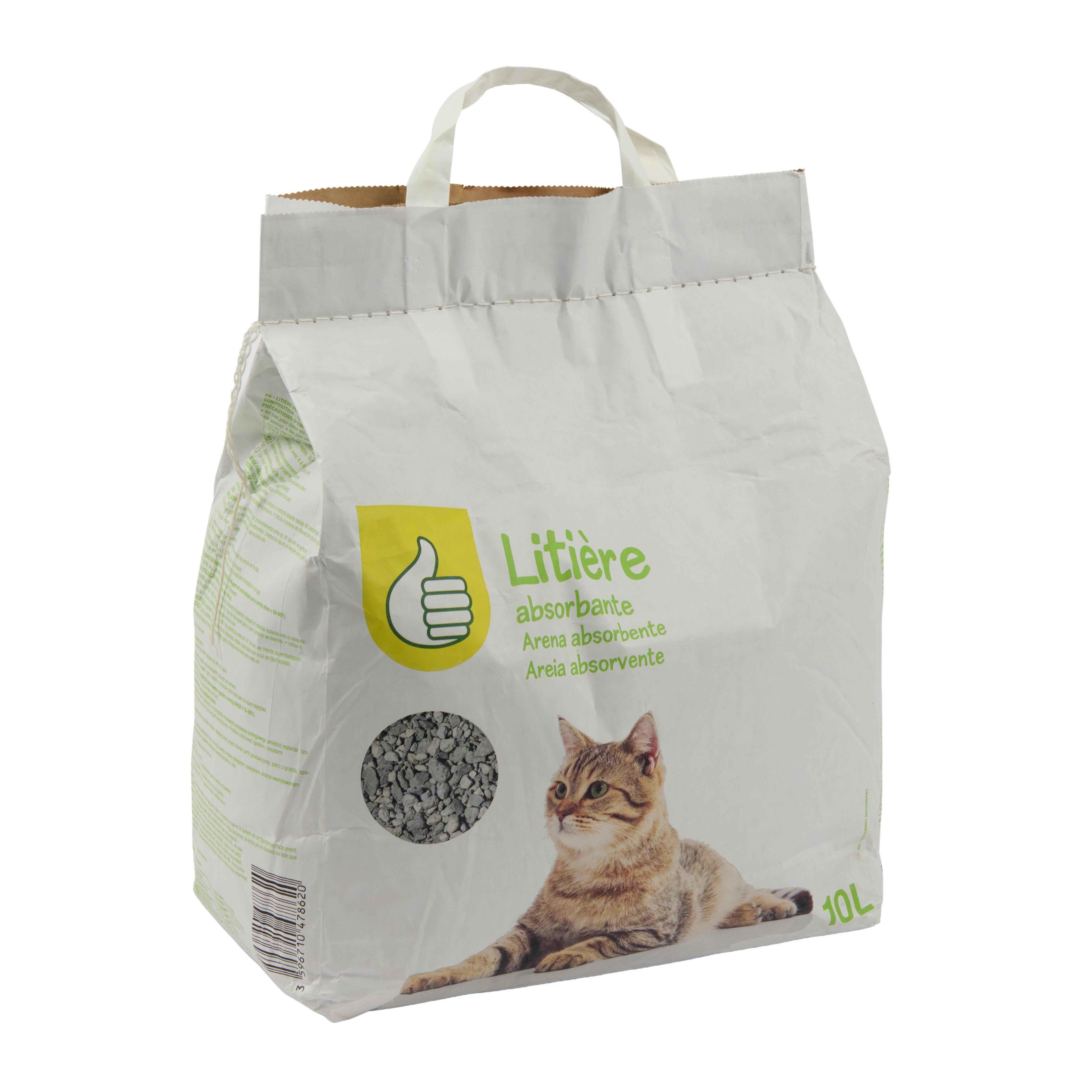 Voir la diapositive 2 : POUCE Litière minérale absorbante pour chat 10l