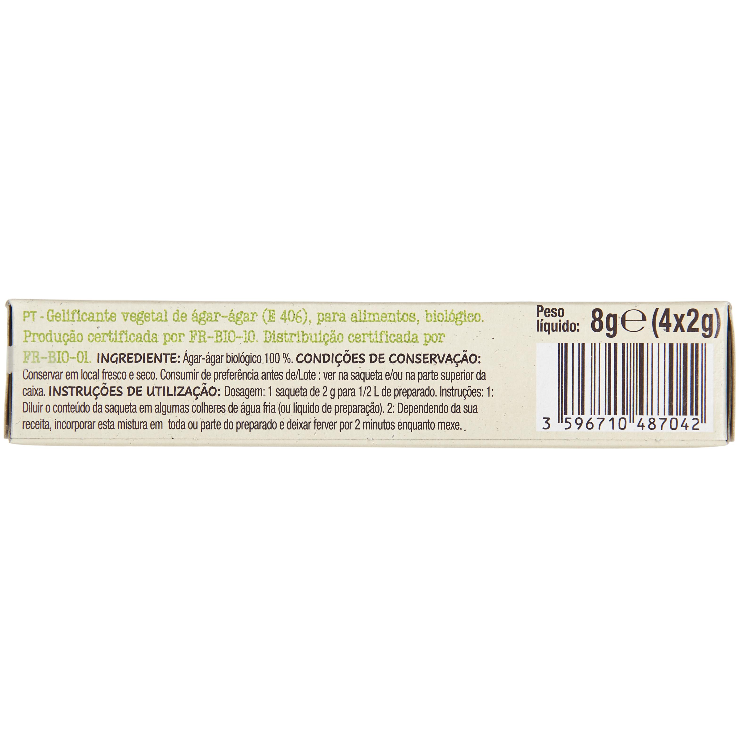 Voir la diapositive 2 : AUCHAN BIO Agar-agar gélifiant végétal 4 pièces 8g