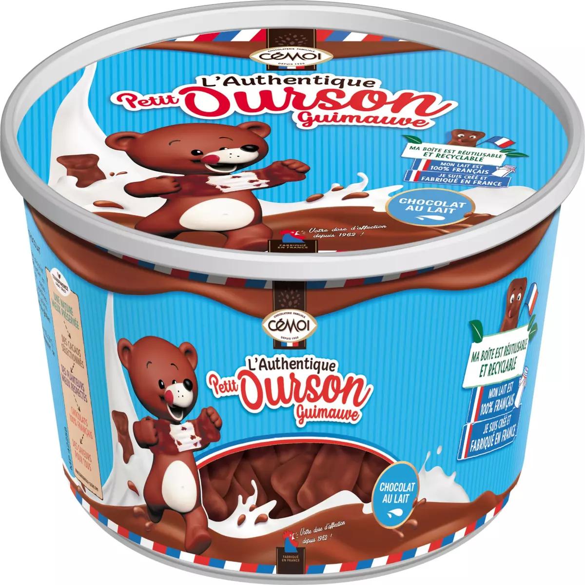 CEMOI L'authentique petit ourson guimauve au chocolat au lait 421g
