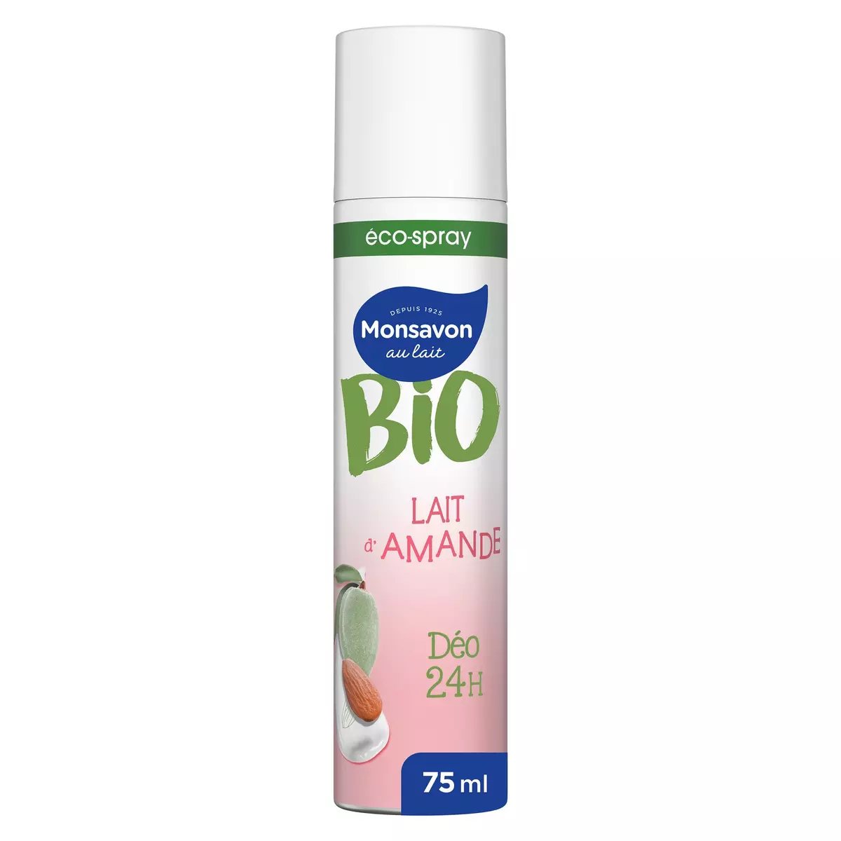MONSAVON BIO Déodorant eco-spray au lait d'amande 24h 75ml