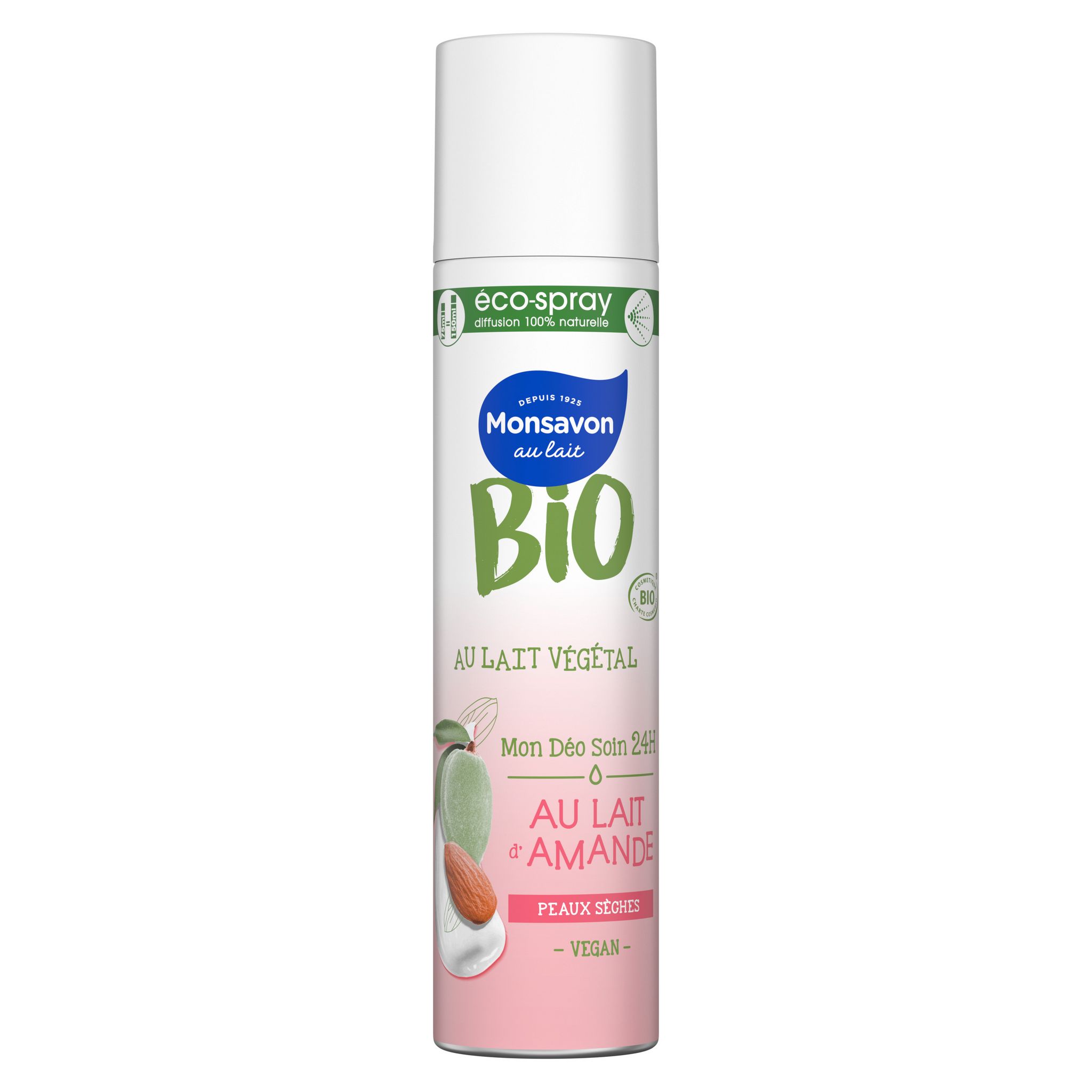 Voir la diapositive 2 : MONSAVON BIO Déodorant eco-spray au lait d'amande 24h 75ml
