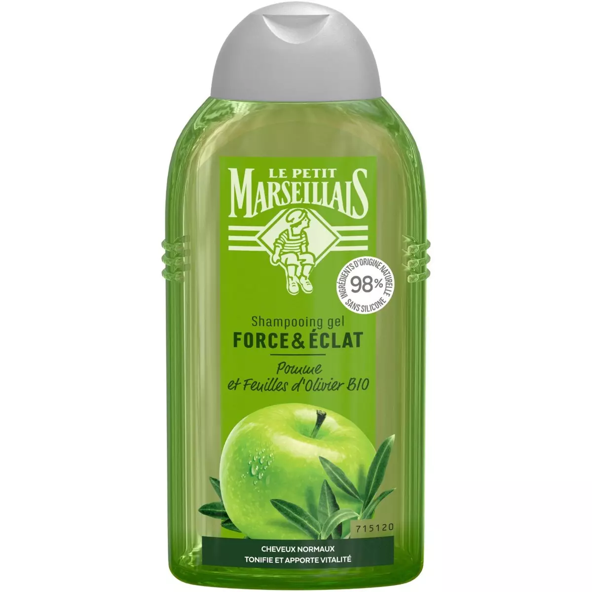 LE PETIT MARSEILLAIS Shampooing gel force et éclat pomme et fleurs d'olivier bio 250ml
