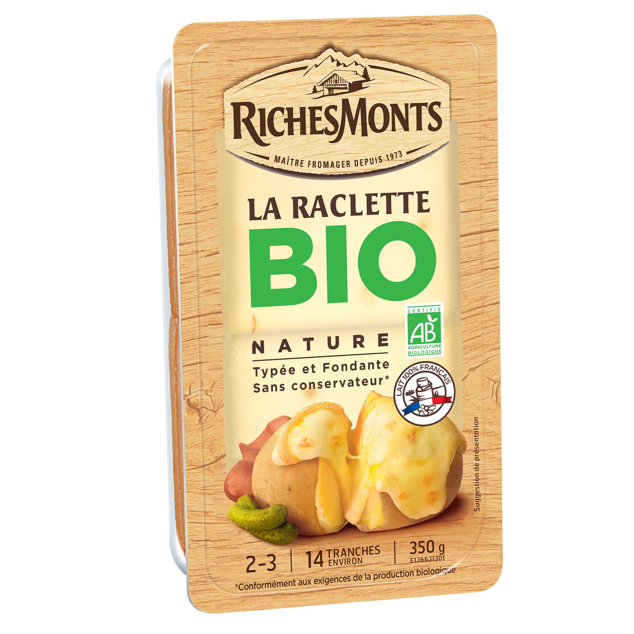 RICHESMONTS Fromage à raclette bio 350g