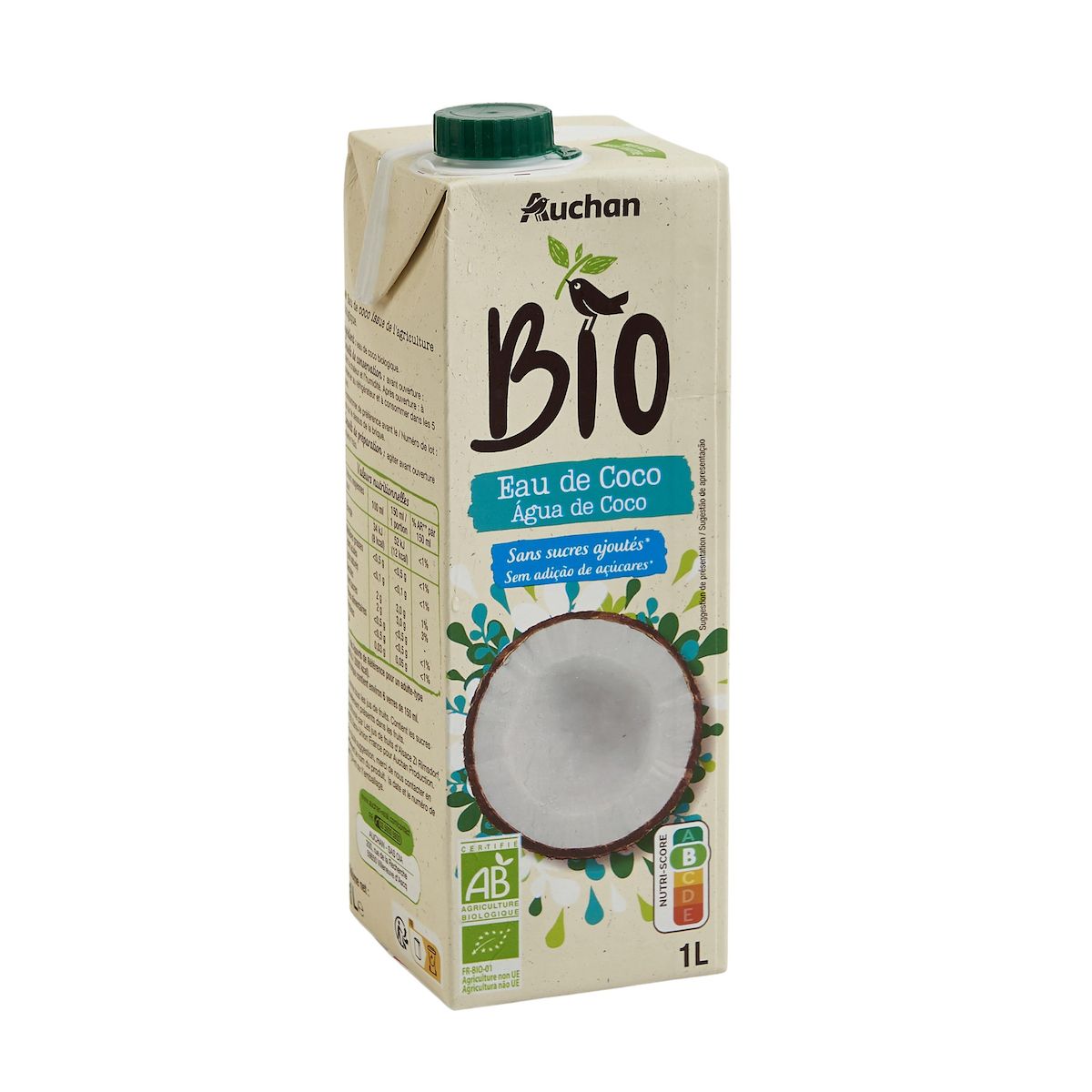 AUCHAN BIO Eau de coco 1l