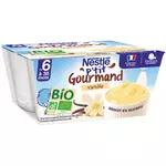 Nestlé NESTLE P'tit onctueux petit pot dessert lacté vanille bio dès 6 mois