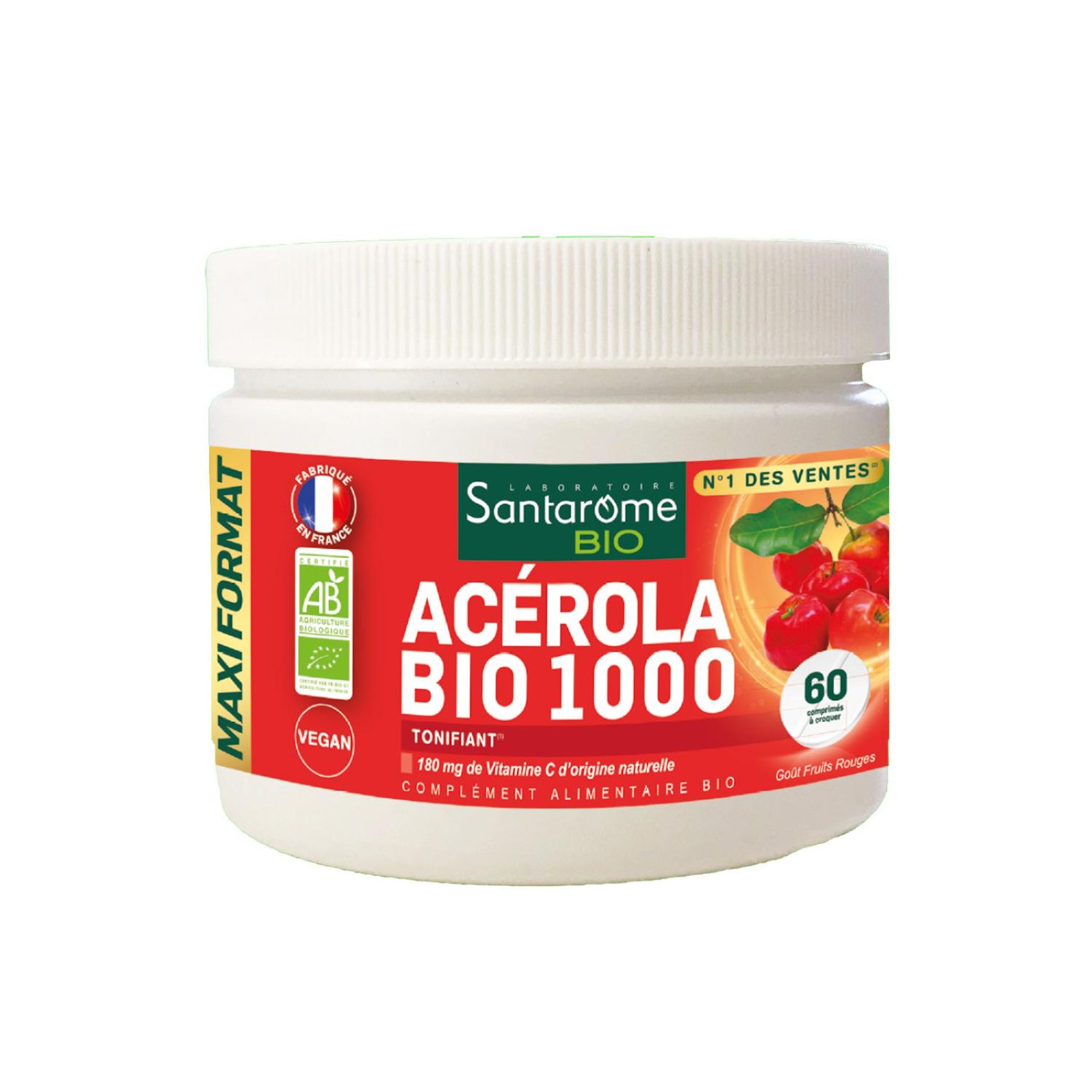 SANTAROME Complément alimentaire acérola 1000mg bio 60 comprimés