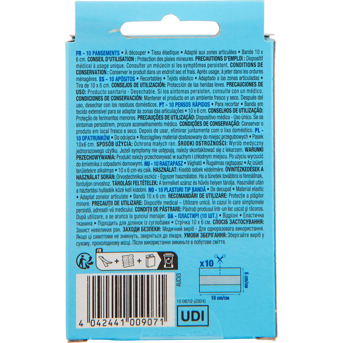 AUCHAN Pansements élastiques à découper 10 pansements