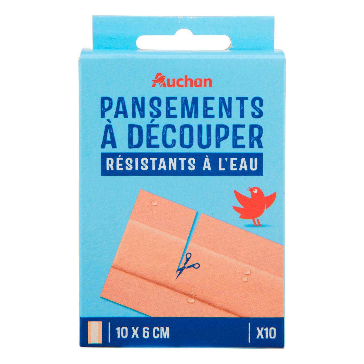 AUCHAN Pansements à découper résistant à l'eau 10 pièces 