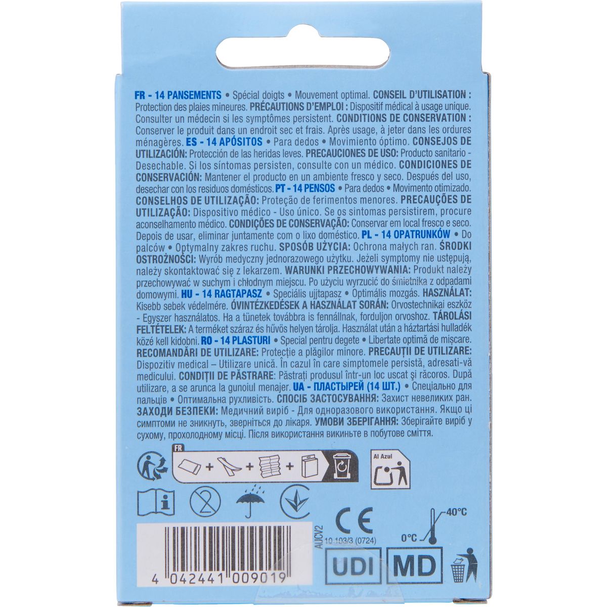 AUCHAN Pansements spécial doigts 2 modèles 14 pièces 