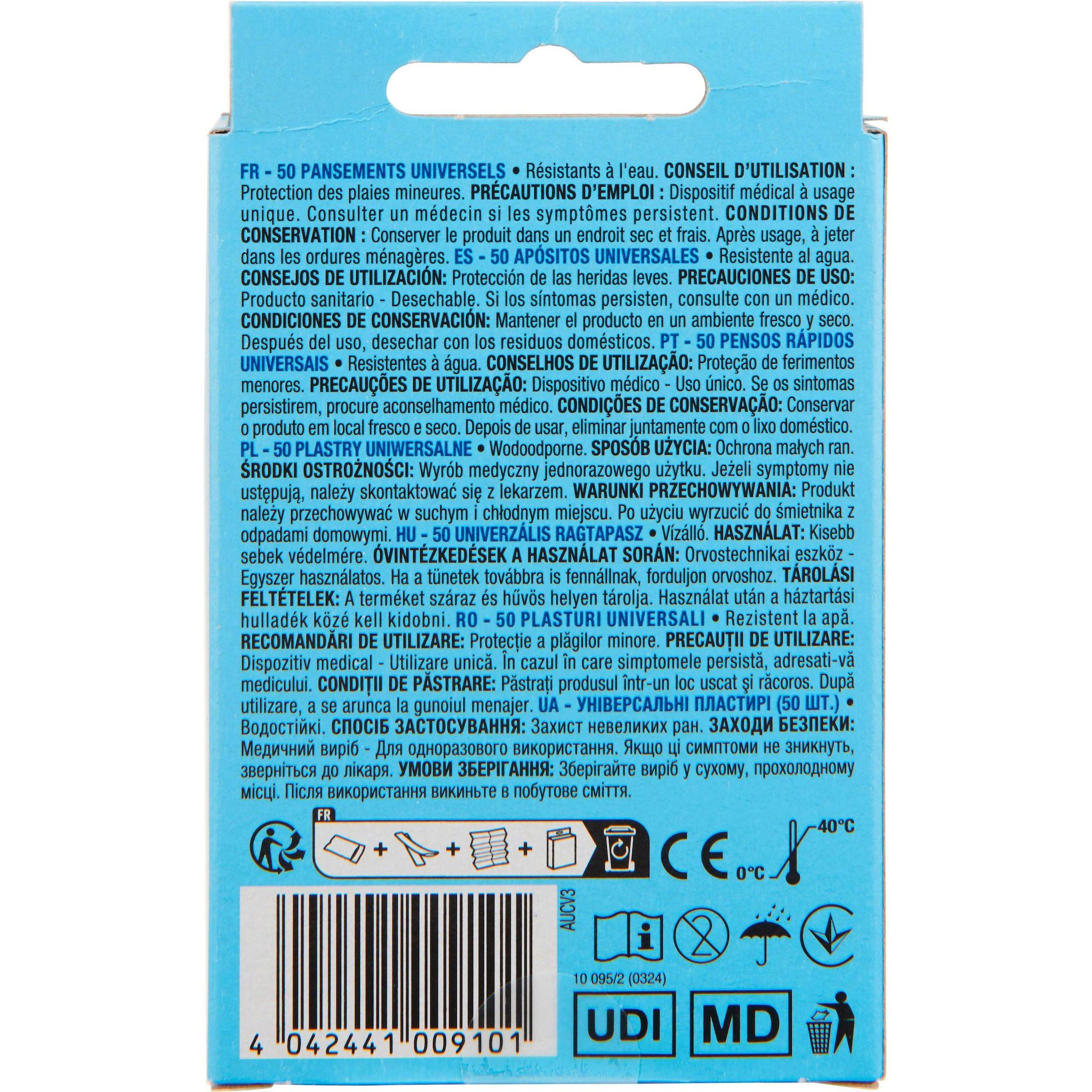 Voir la diapositive 3 : AUCHAN Pansements multi usages 4 tailles 50 pièces
