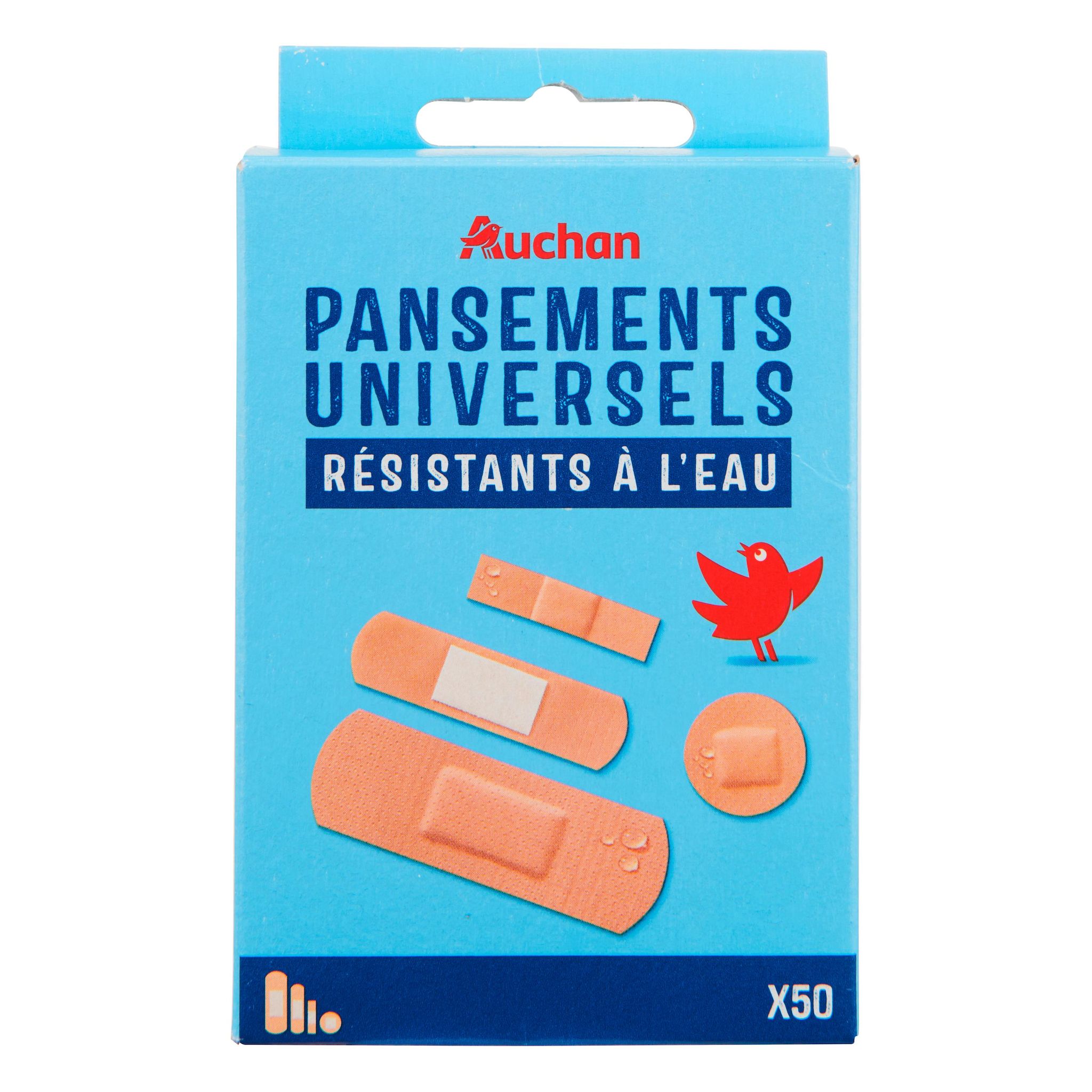 Voir la diapositive 4 : AUCHAN Pansements multi usages 4 tailles 50 pièces