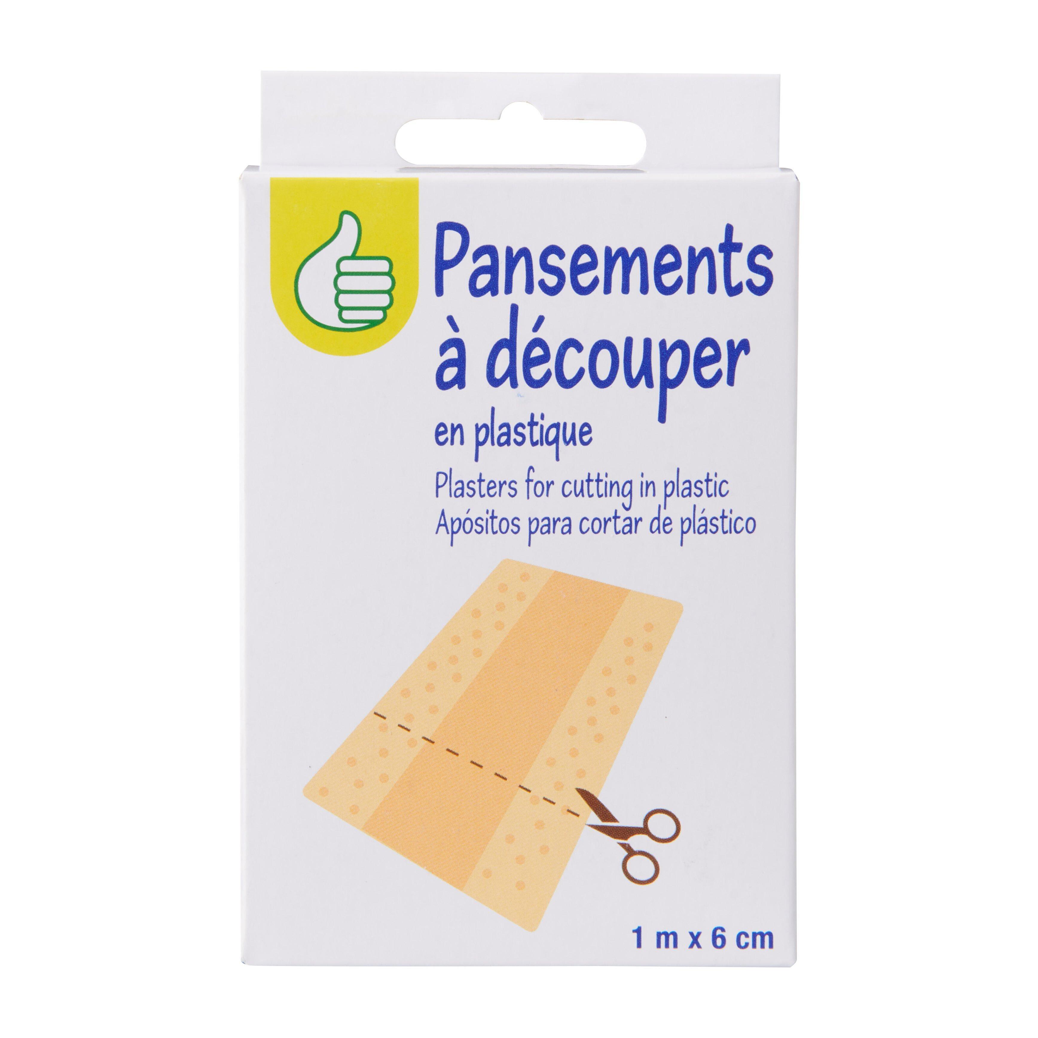 Voir la diapositive 3 : POUCE Pansements à découper en plastiques 1m x 6cm
