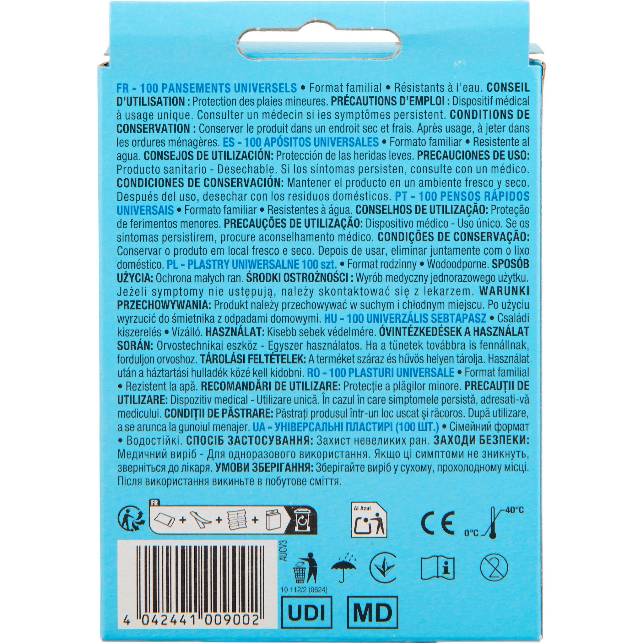 Voir la diapositive 5 : AUCHAN Pansements multi-tailles 100 pièces 