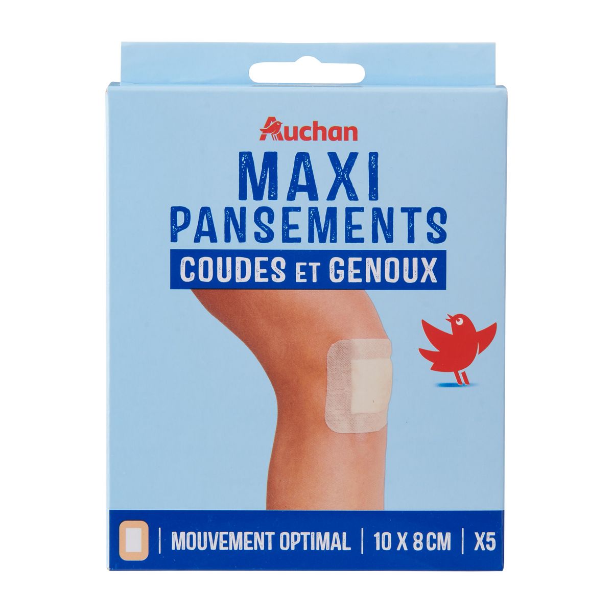 AUCHAN Maxi pansements pour coudes et genoux 5 pansements