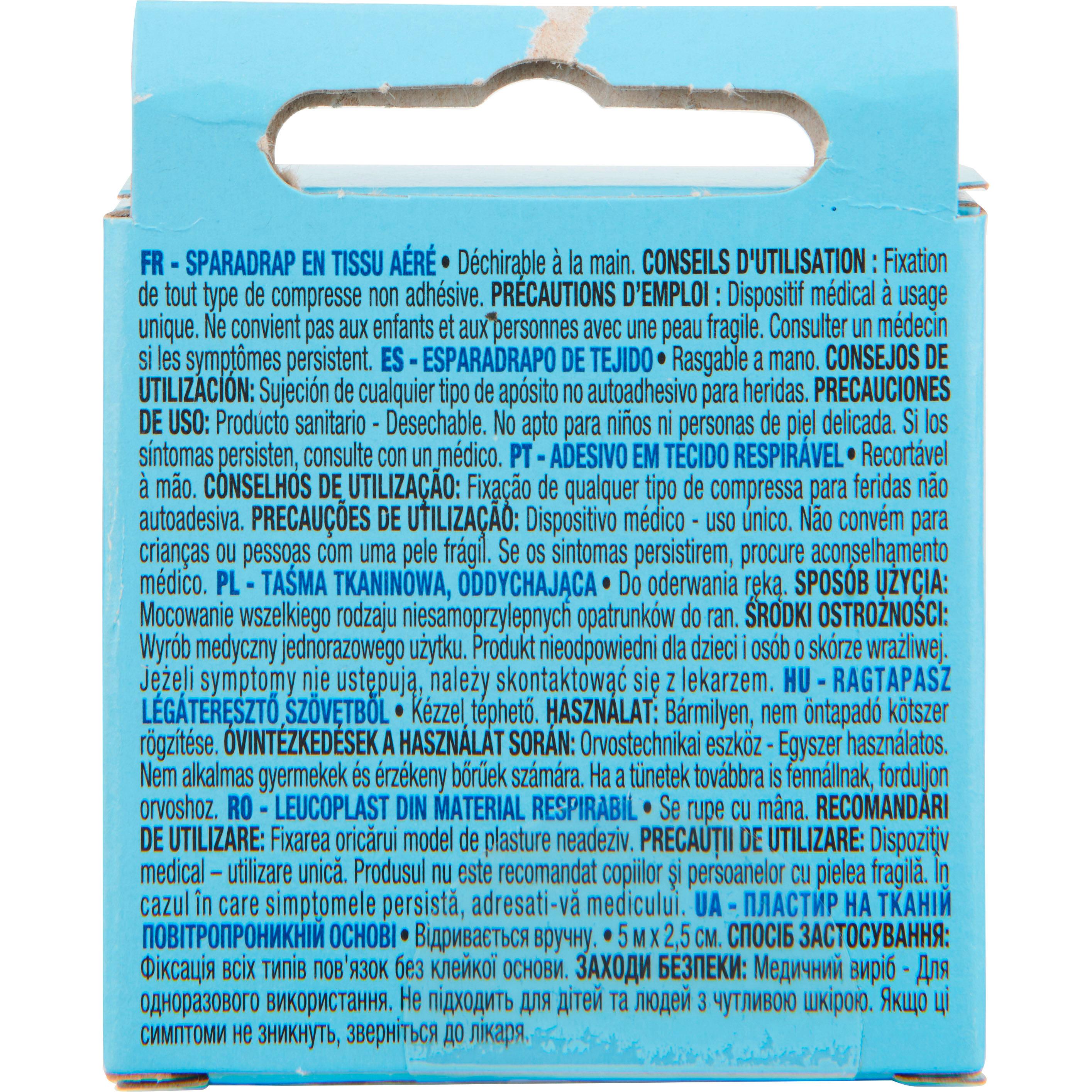 Voir la diapositive 4 : AUCHAN Sparadrap en tissu aéré 5mx2.5cm