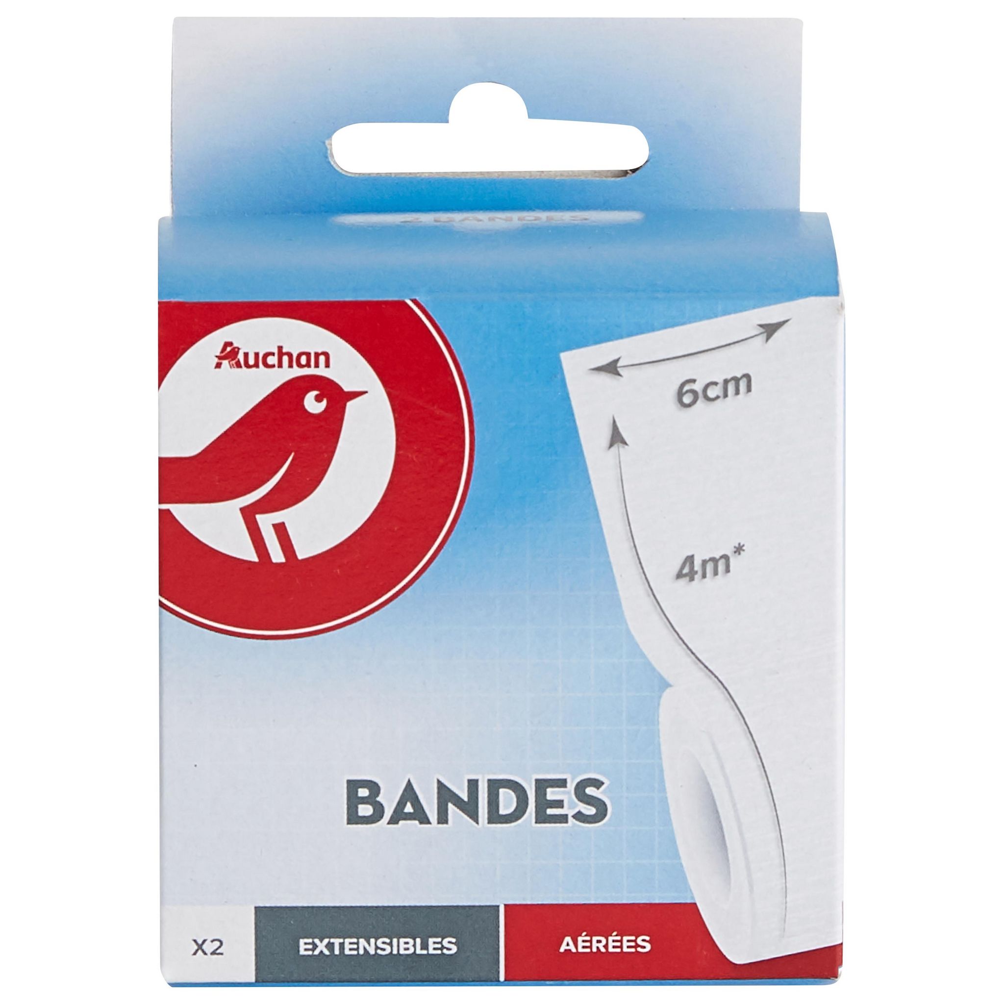 Voir la diapositive 2 : AUCHAN Bandes extensibles aérées 4mx6cm