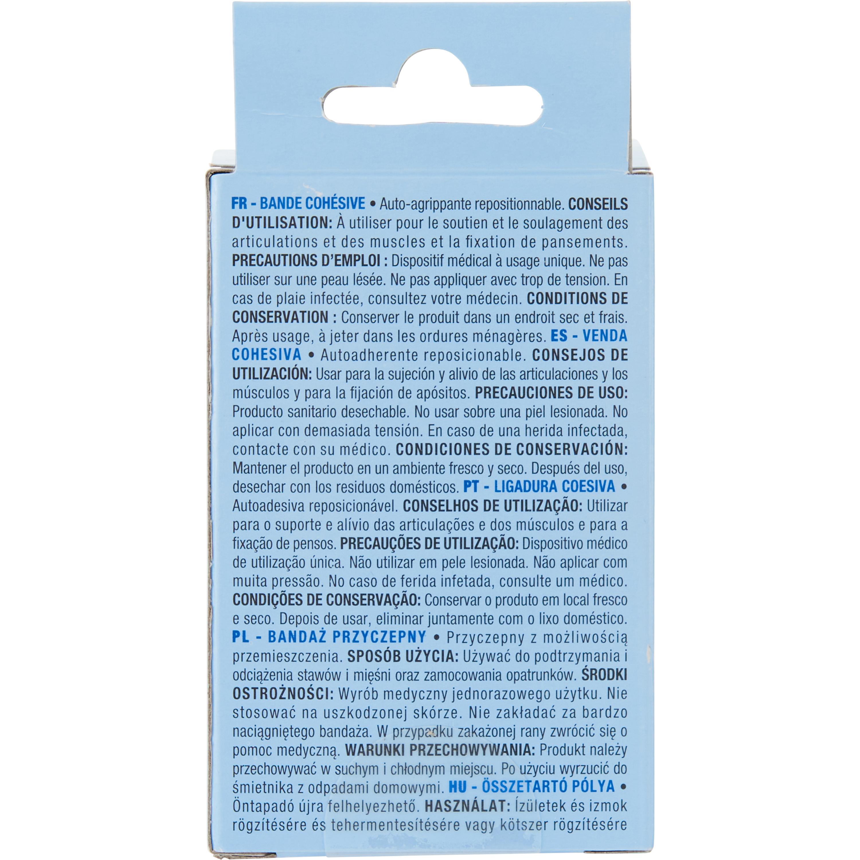 Voir la diapositive 2 : AUCHAN Bande cohésive auto-agrippante 4m X 6cm 1 pièce