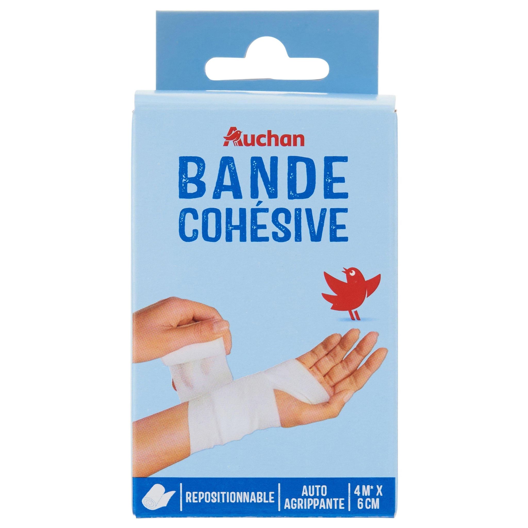 Voir la diapositive 5 : AUCHAN Bande cohésive auto-agrippante 4m X 6cm 1 pièce