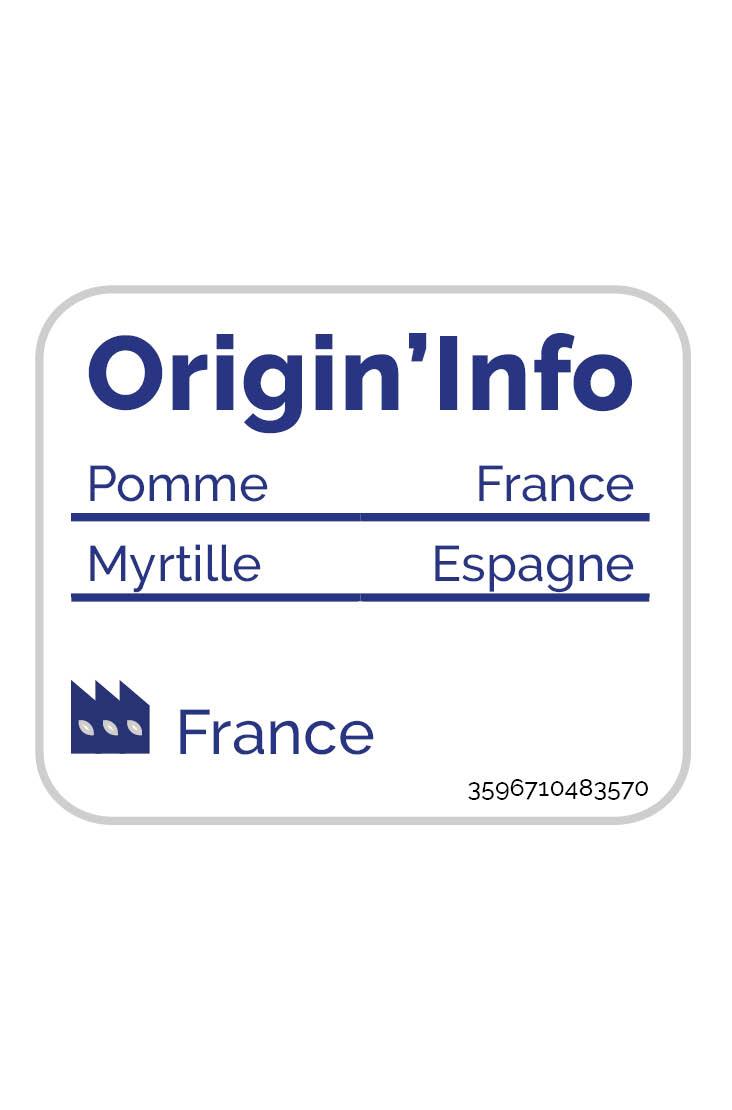 Voir la diapositive 2 : AUCHAN BIO Spécialité pomme myrtille sans sucres ajoutés bio 580g