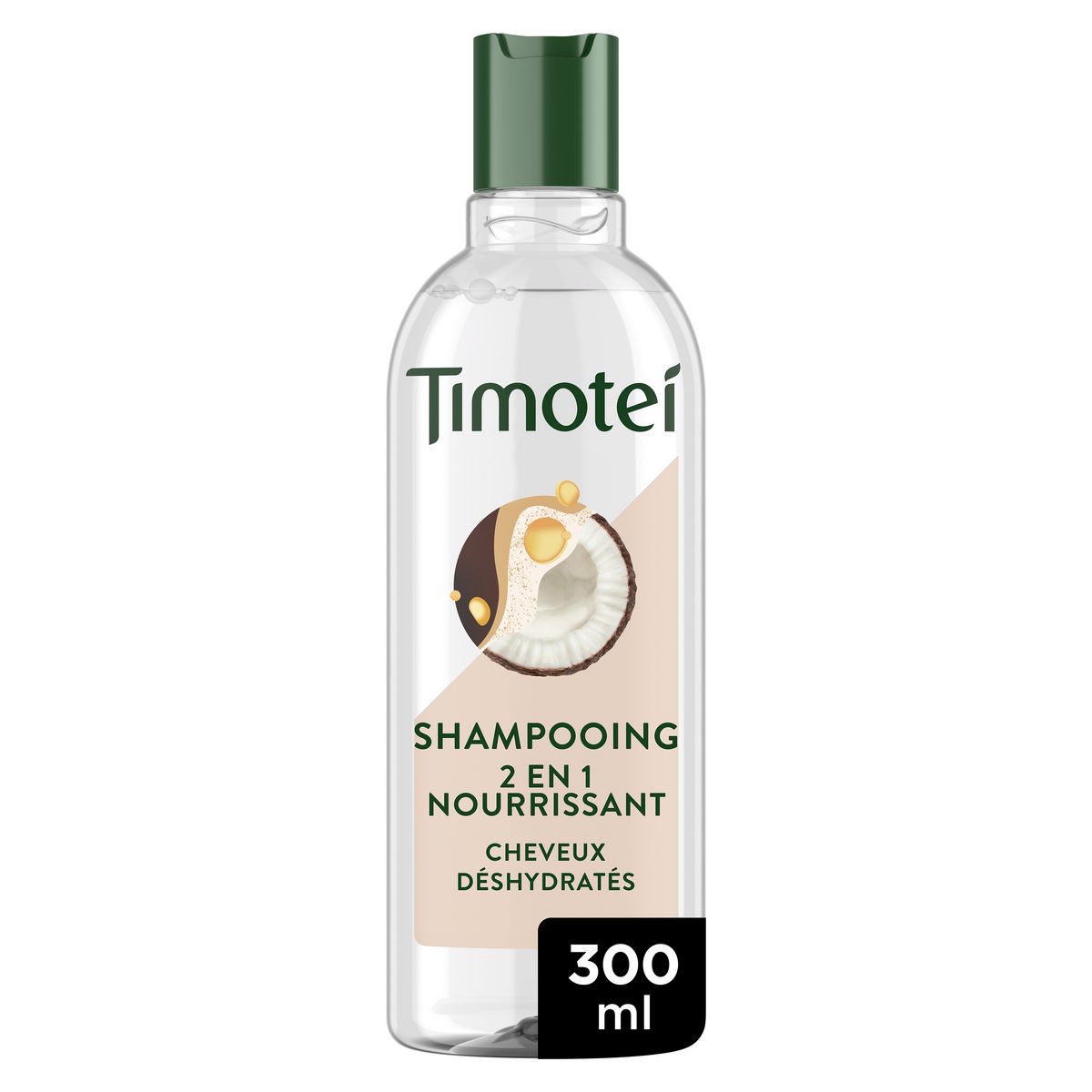 TIMOTEI Shampooing nourrissant 2en1 huile de coco cheveux déshydratés 300ml