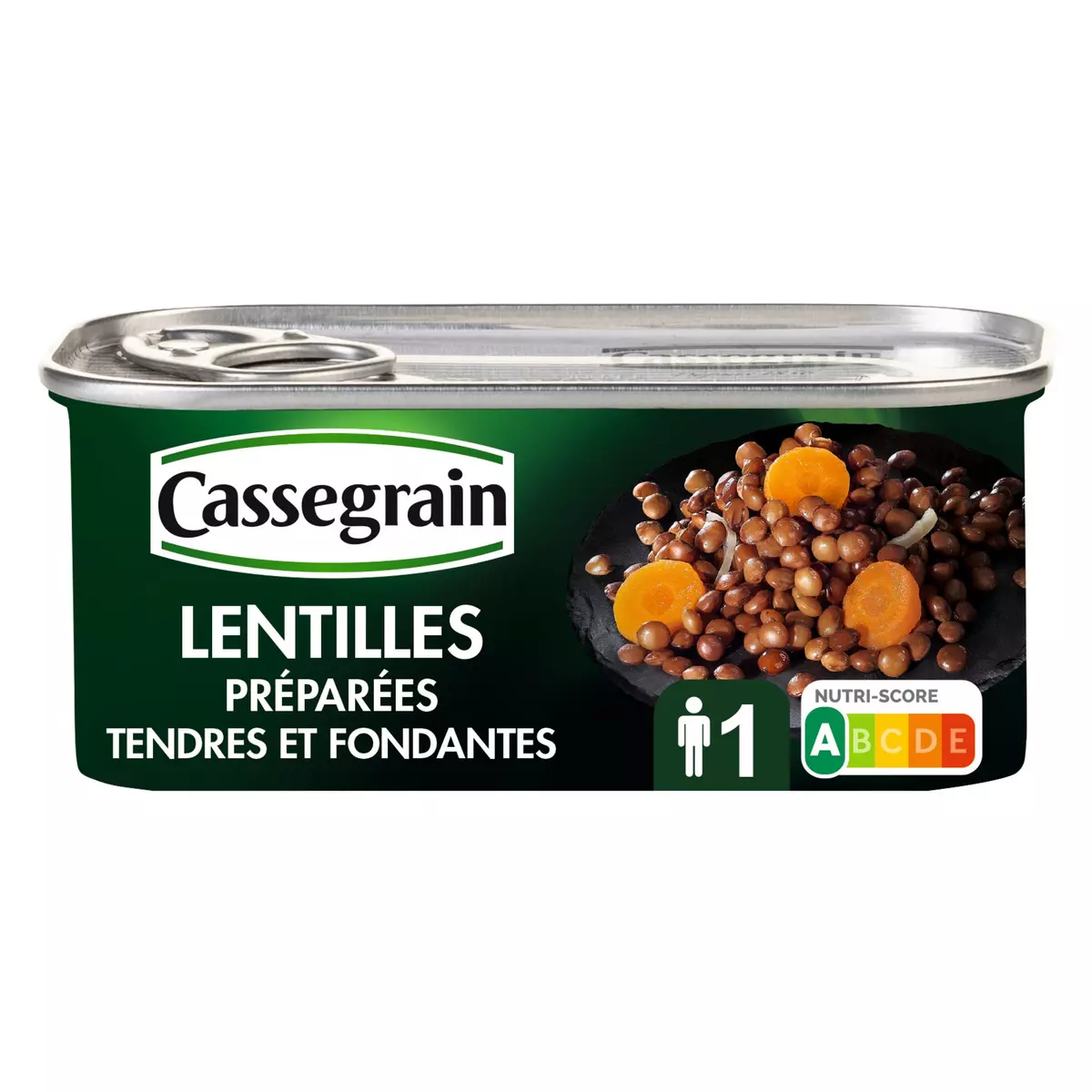 CASSEGRAIN Lentilles préparées tendres et fondantes 1 personne 130g