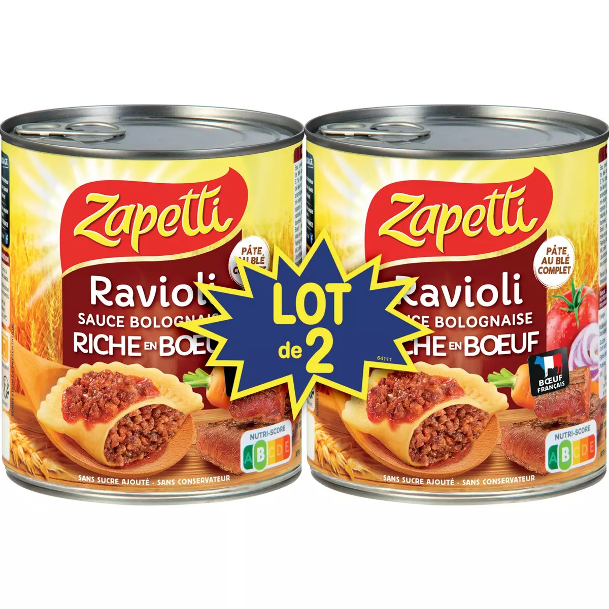 Plat cuisiné ravioli 6 légumes ZAPETTI