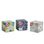 Voir la diapositive 4 : AUCHAN Boîte de mouchoirs blancs à décor aléatoire 3 épaisseurs 1 boîte cube 60 mouchoirs
