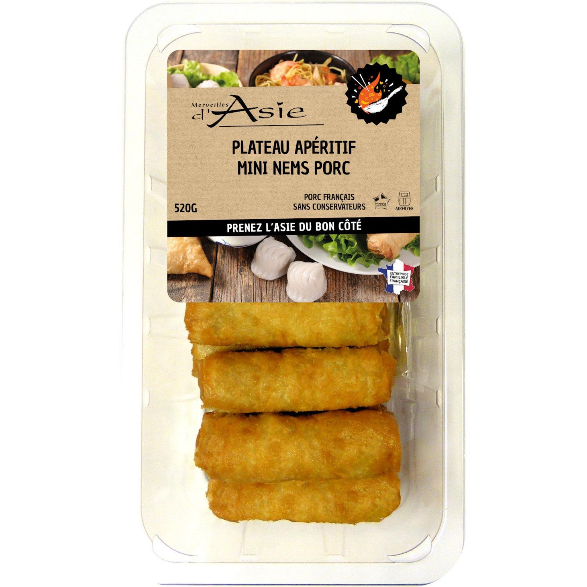 MERVEILLES D'ASIE Plateau mini nems au porc avec sauce 520 g