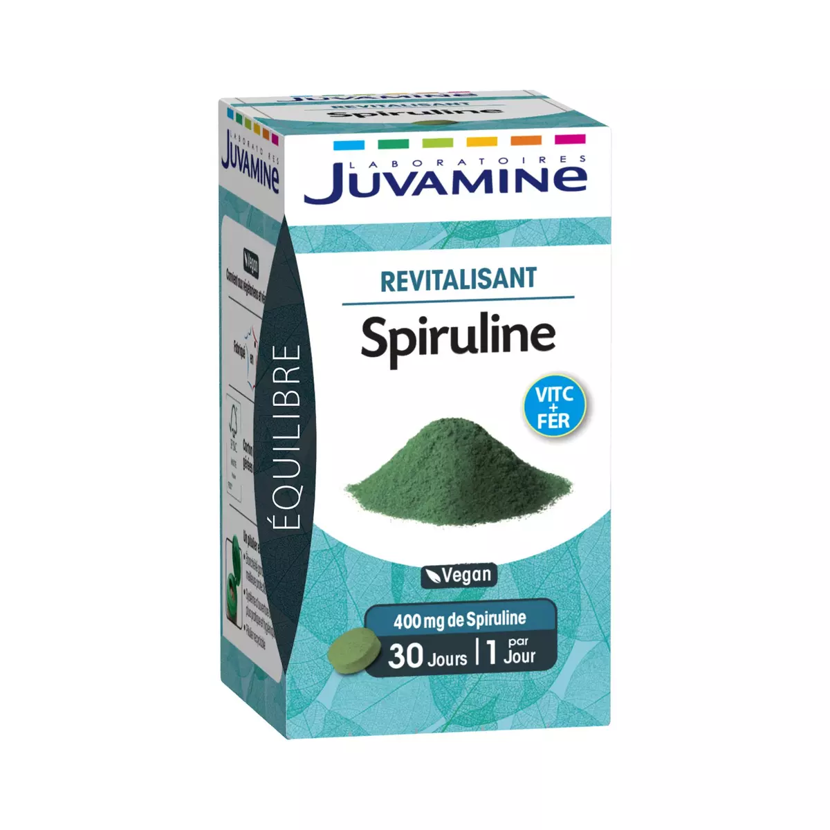 JUVAMINE Spiruline revitalisant Vitamine C + Fer en comprimés 30 comprimés 20g