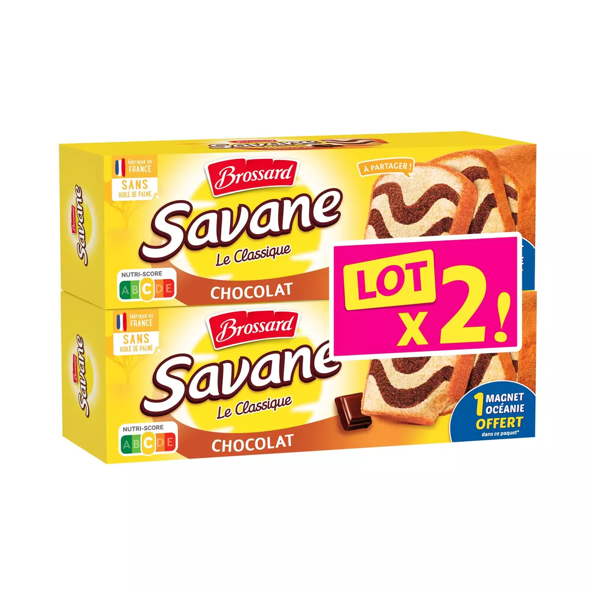 BROSSARD Savane gâteaux classique marbré au chocolat Lot de 2