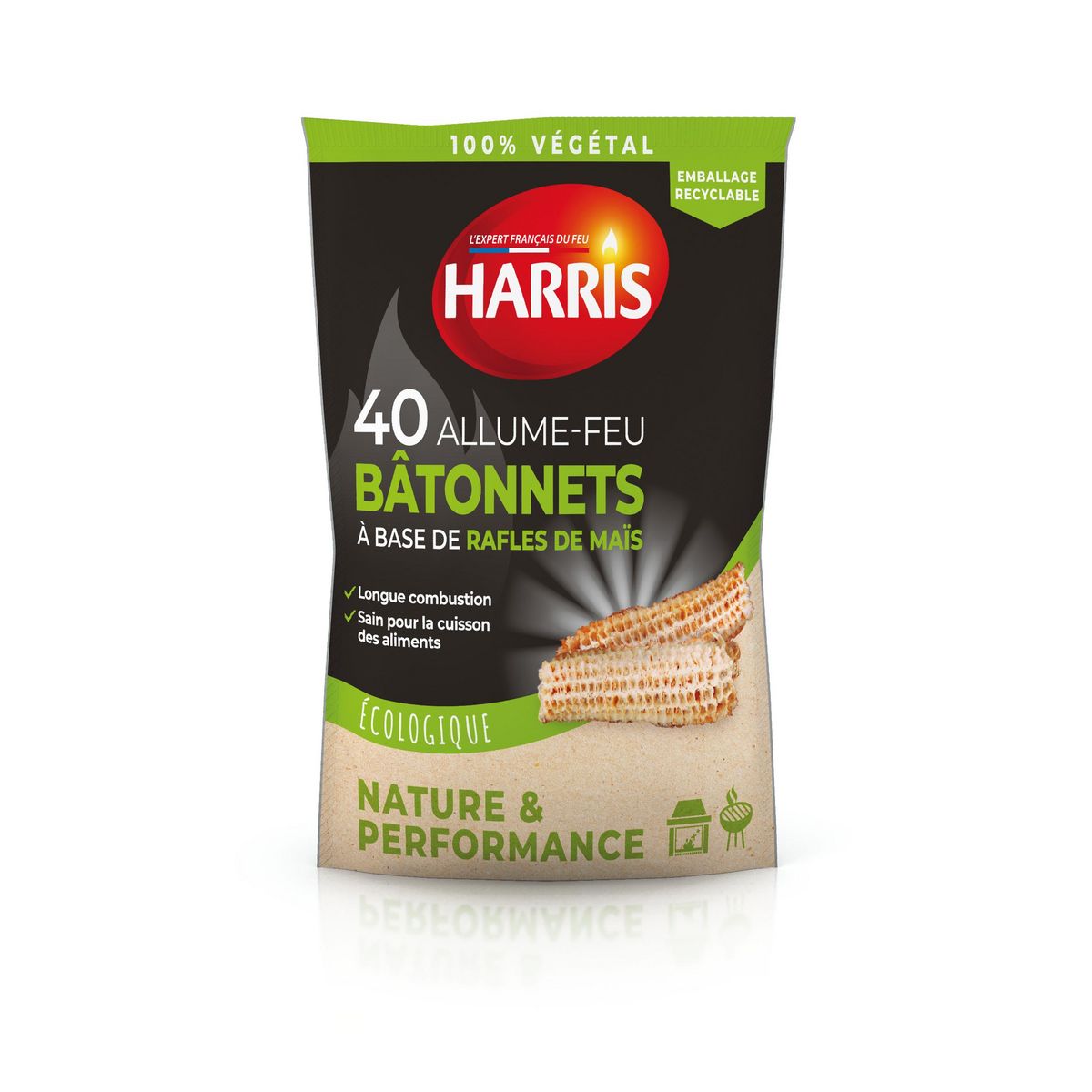 HARRIS Bâtonnets allume-feux à base de rafles de maïs 40 bâtonnets