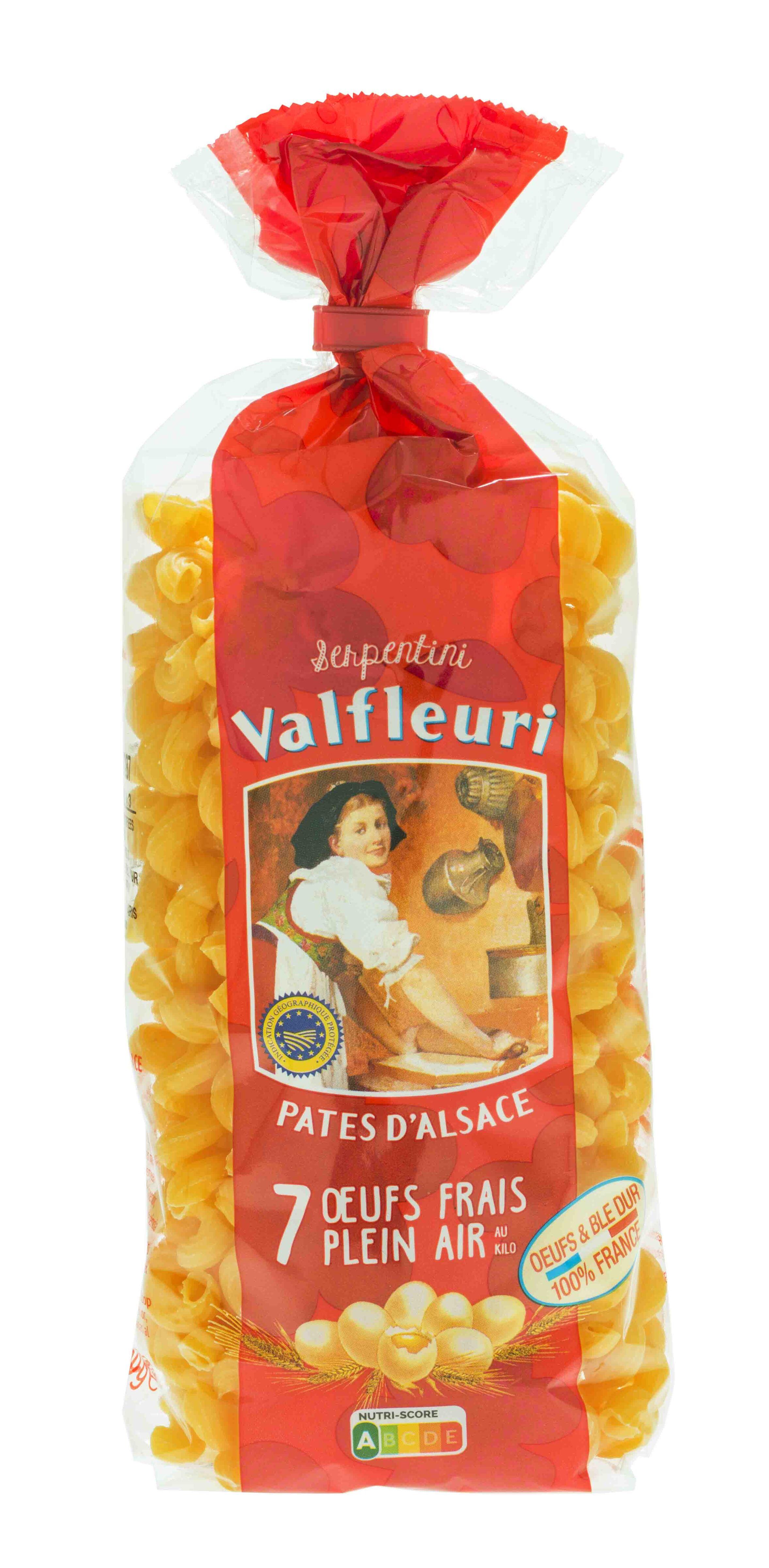 VALFLEURI Serpentini pâtes d'Alsace aux oeufs frais 250g