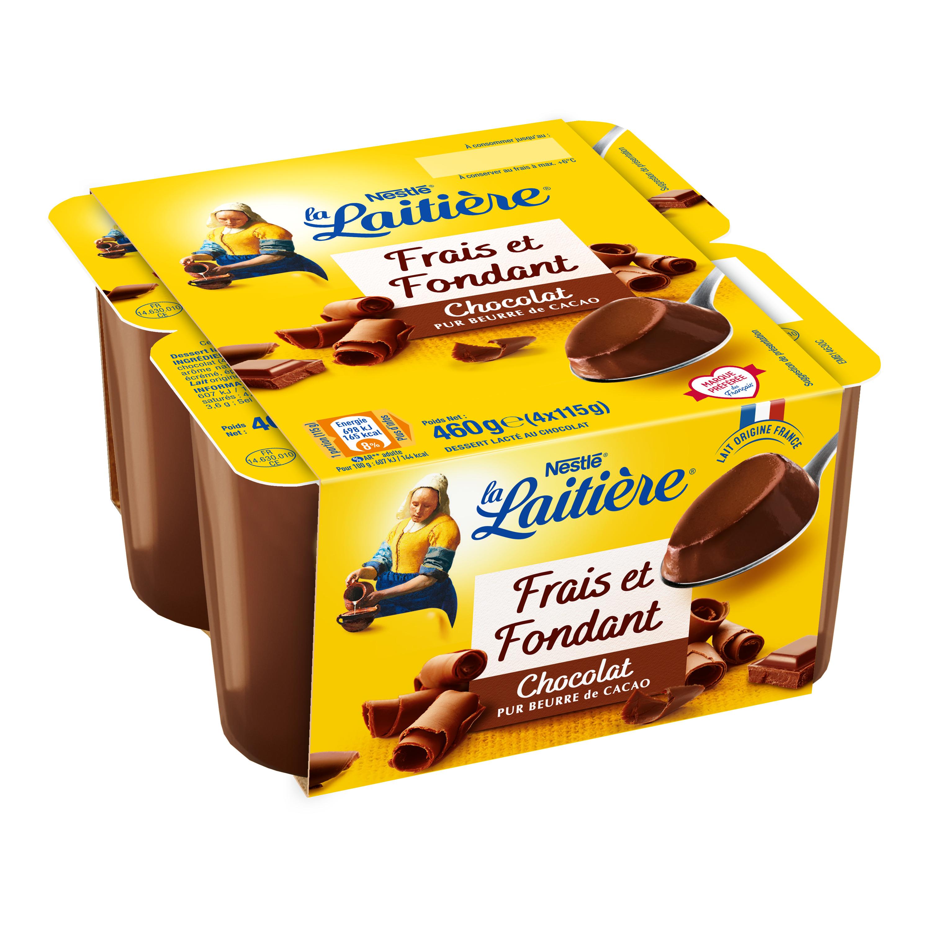 Voir la diapositive 2 : LA LAITIERE Fondant au chocolat 4x115g