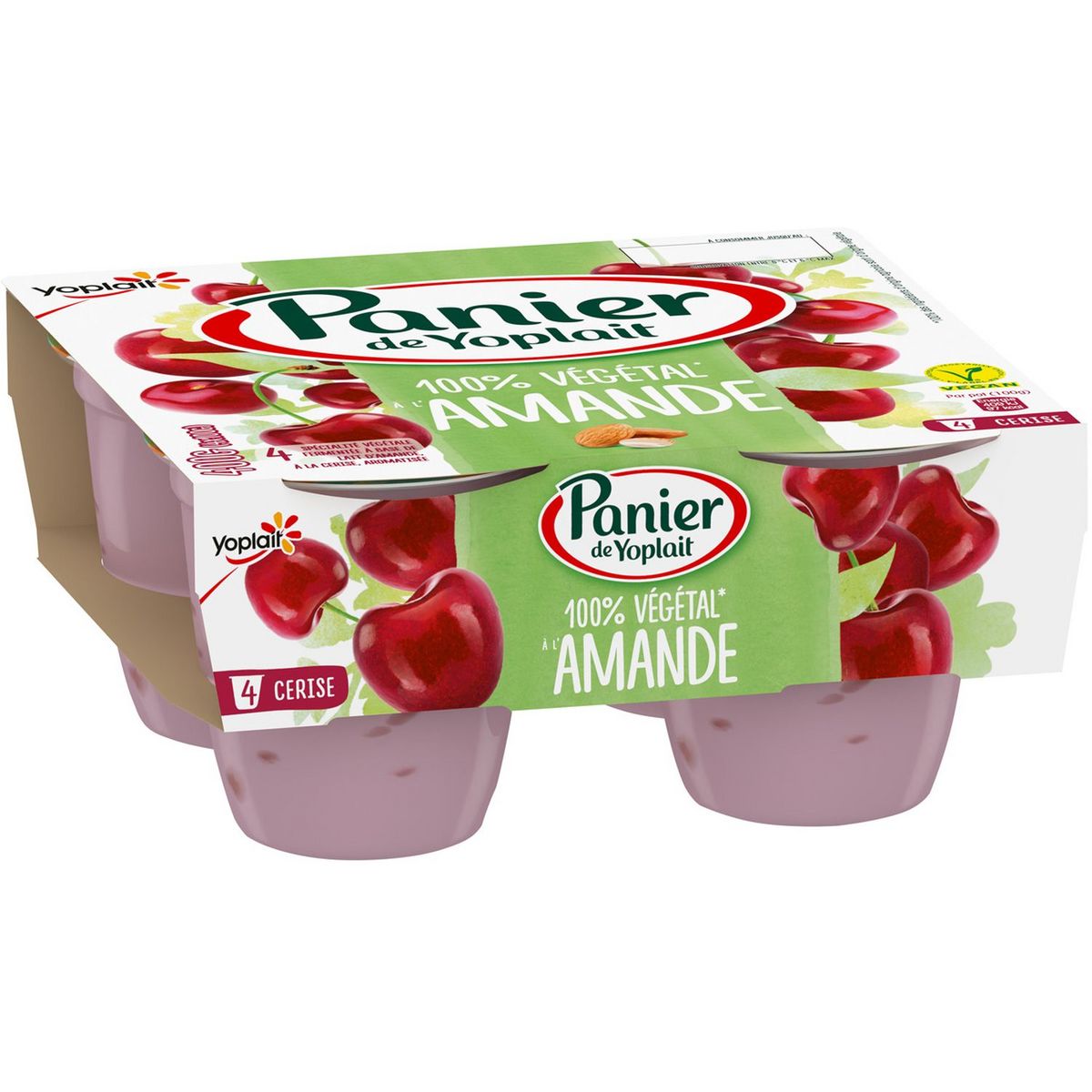 YOPLAIT Dessert végétal au lait d'amande à la cerise 4x100g