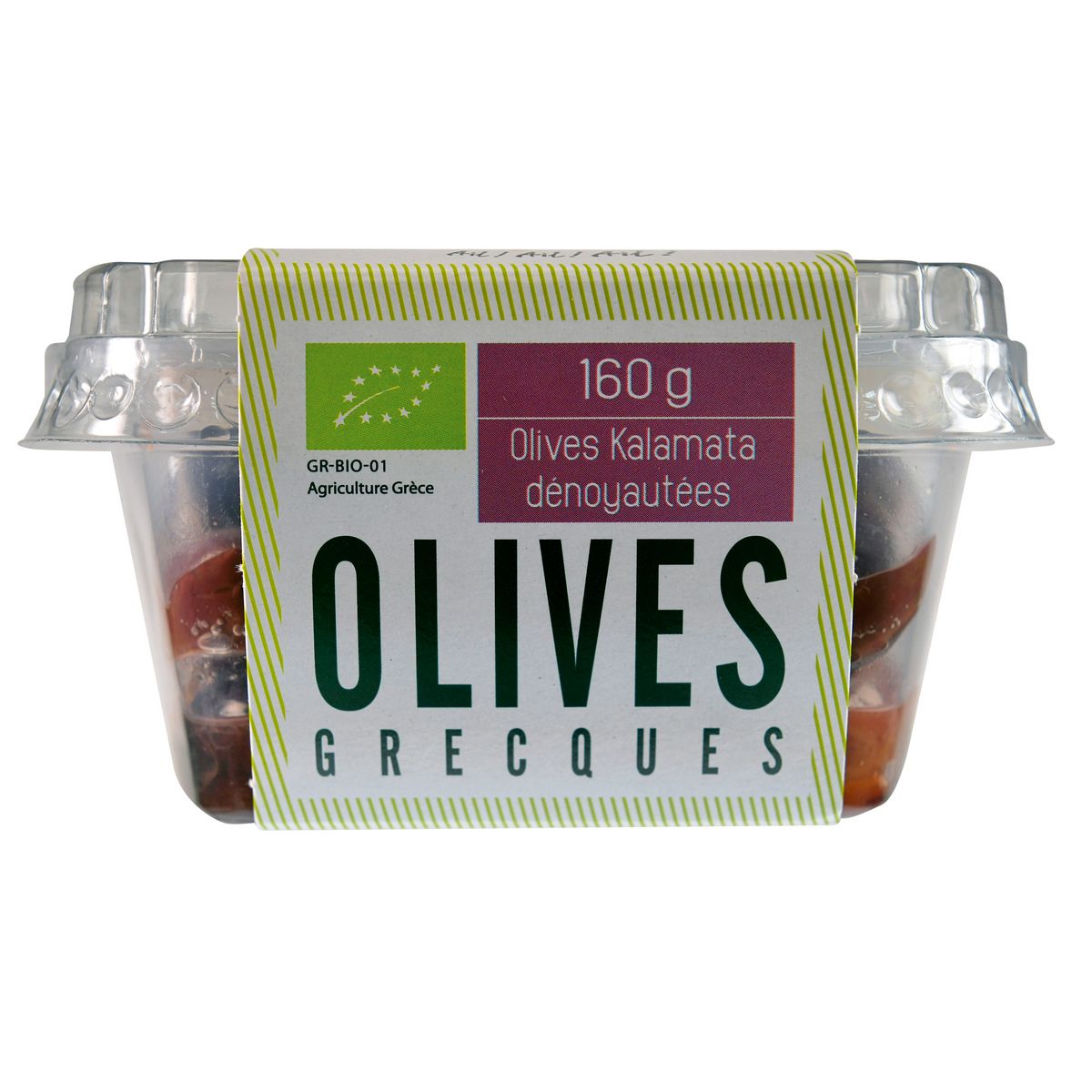 Olives bio de Kalamata dénoyautées 160g