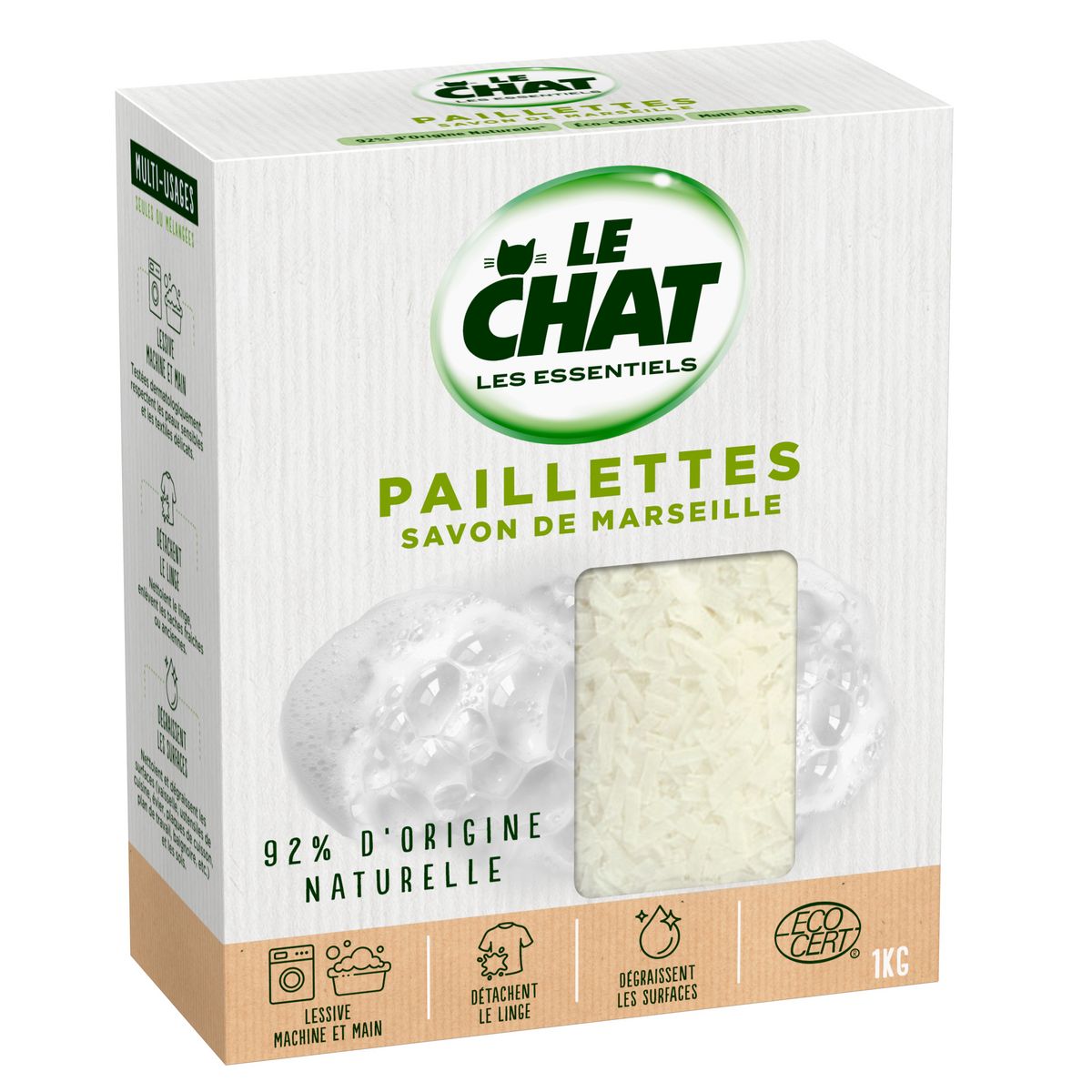 LE CHAT Lessive paillettes savon de Marseille  1kg